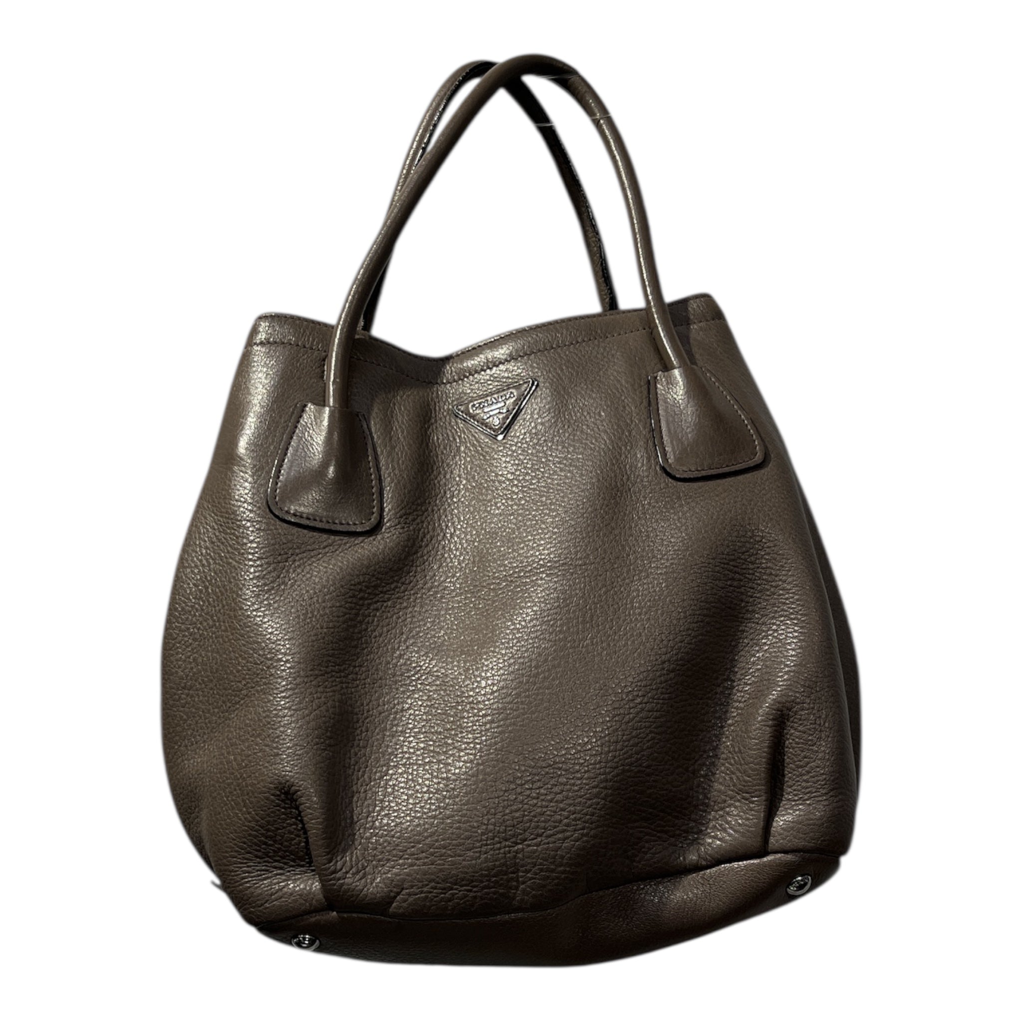 PRADA/Tote Bag/Leather/BRW/Vitelli Daino Side Zip Bag view 1