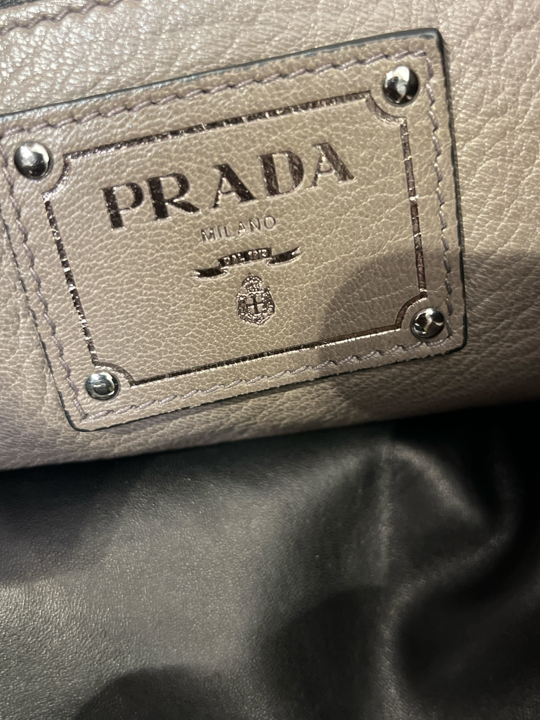 PRADA/Tote Bag/Leather/BRW/Vitelli Daino Side Zip Bag view 5