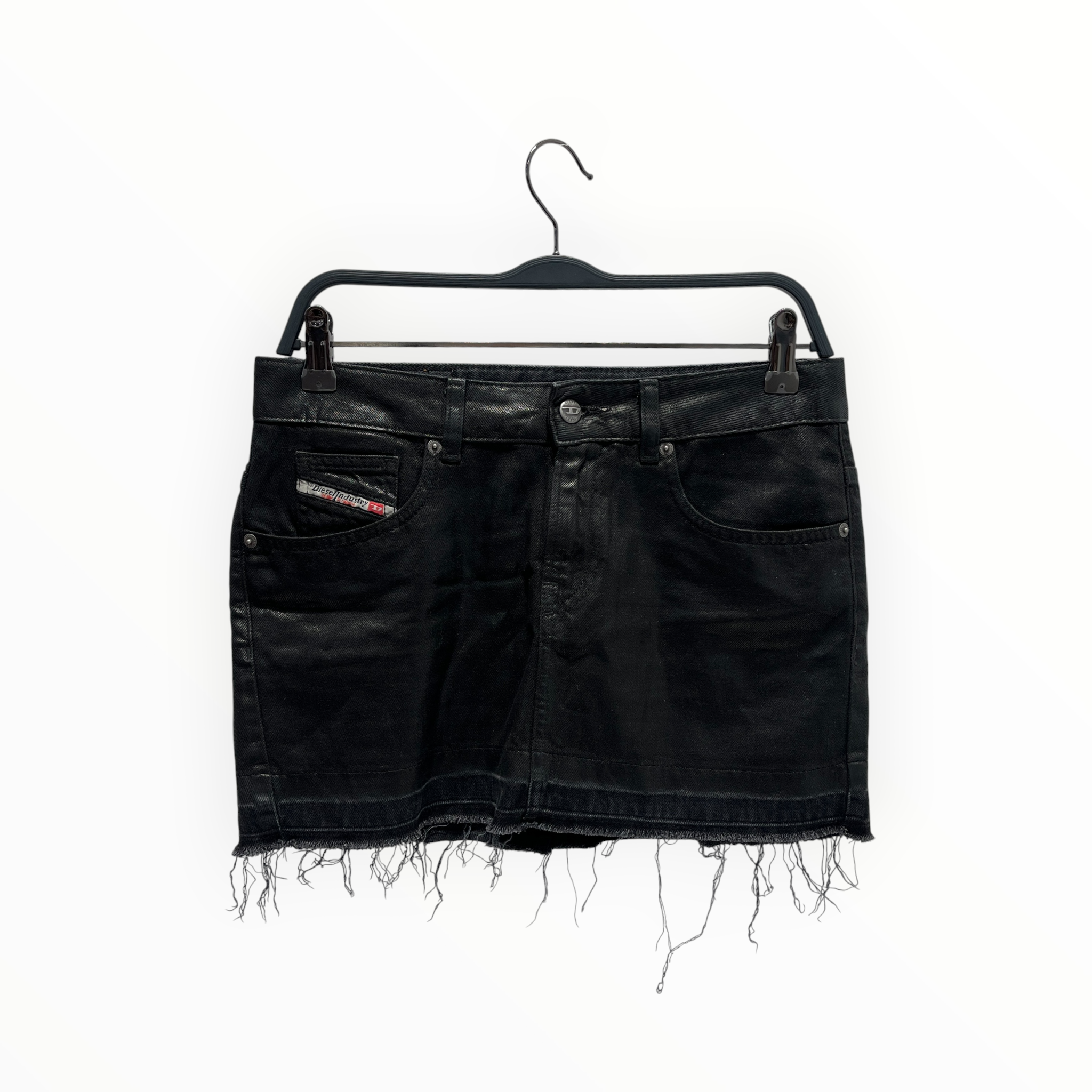 DIESEL/Bottoms/26/Denim/BLK/DENIM WAXED SKIRT view 1