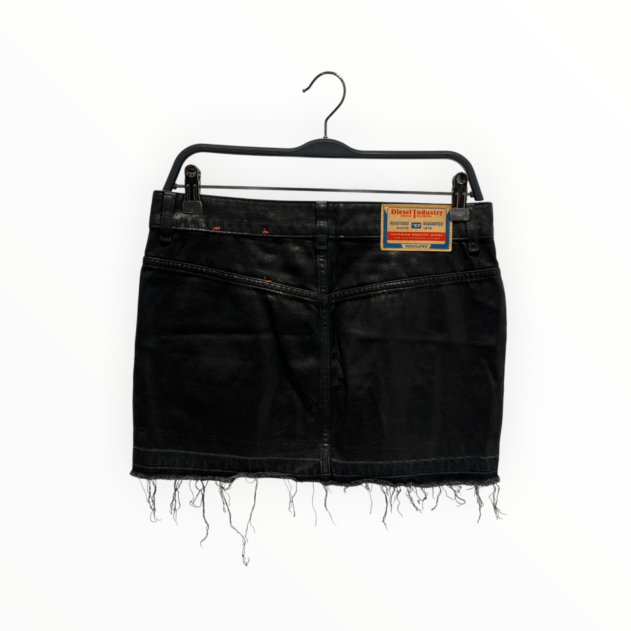 DIESEL/Bottoms/26/Denim/BLK/DENIM WAXED SKIRT view 2