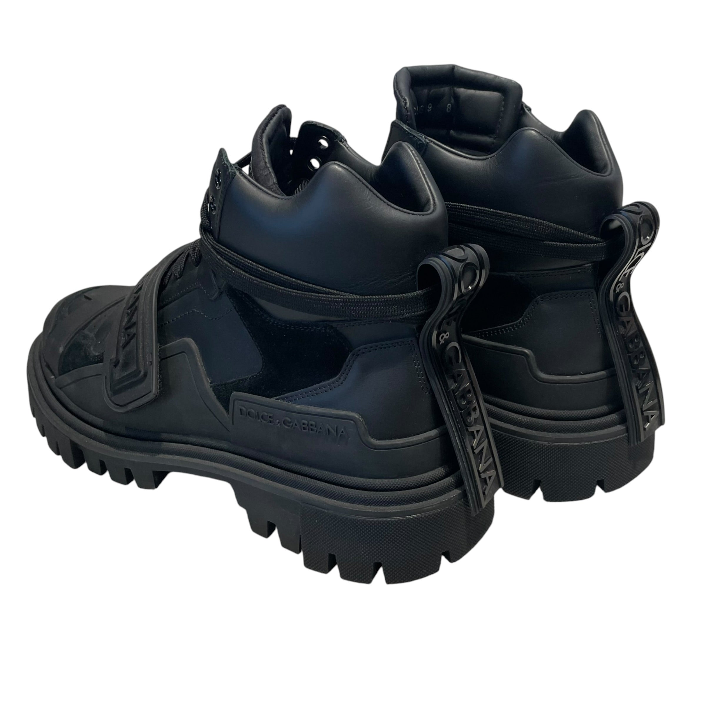 DOLCE&GABBANA/Boots/US 8/Leather/BLK/Trekking Boots view 2