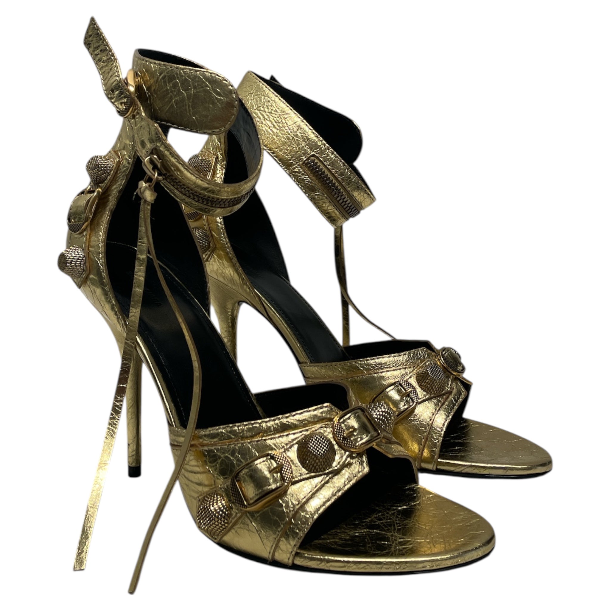 BALENCIAGA/Heels/US 8.5/Leather/GLD/caogle heel view 1