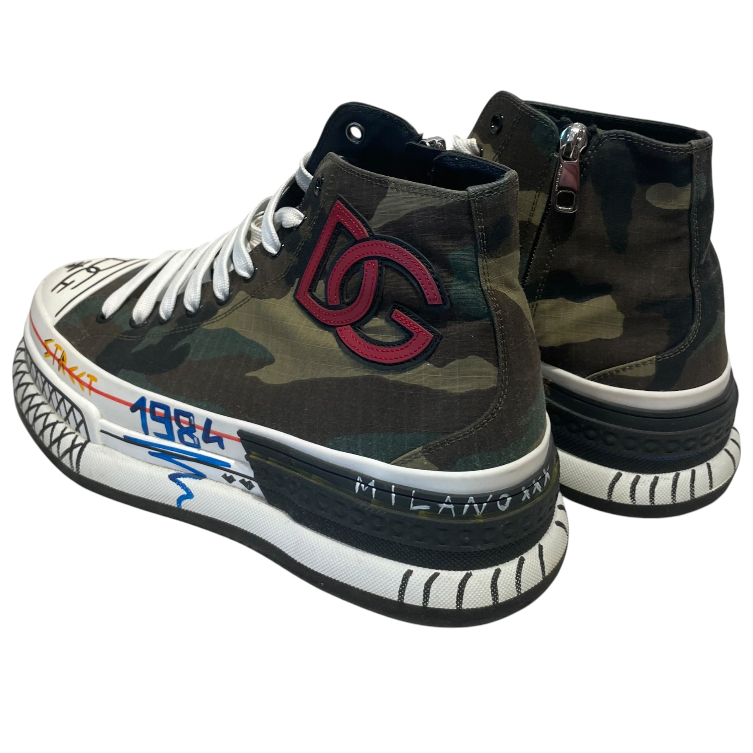 DOLCE&GABBANA/Hi-Sneakers/US 8.5/Camouflage/Nylon/GRN/Squad High Top view 2