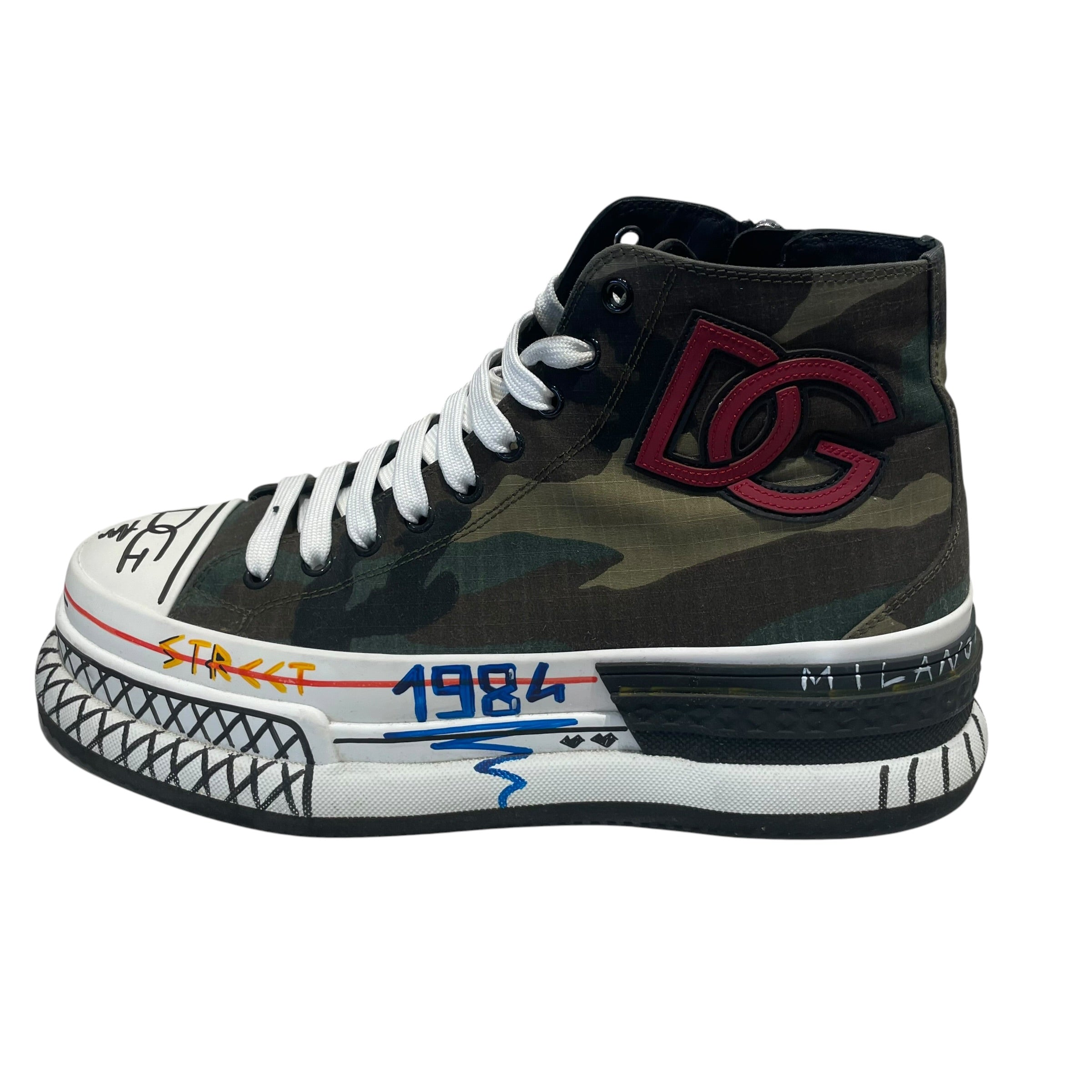 DOLCE&GABBANA/Hi-Sneakers/US 8.5/Camouflage/Nylon/GRN/Squad High Top view 4