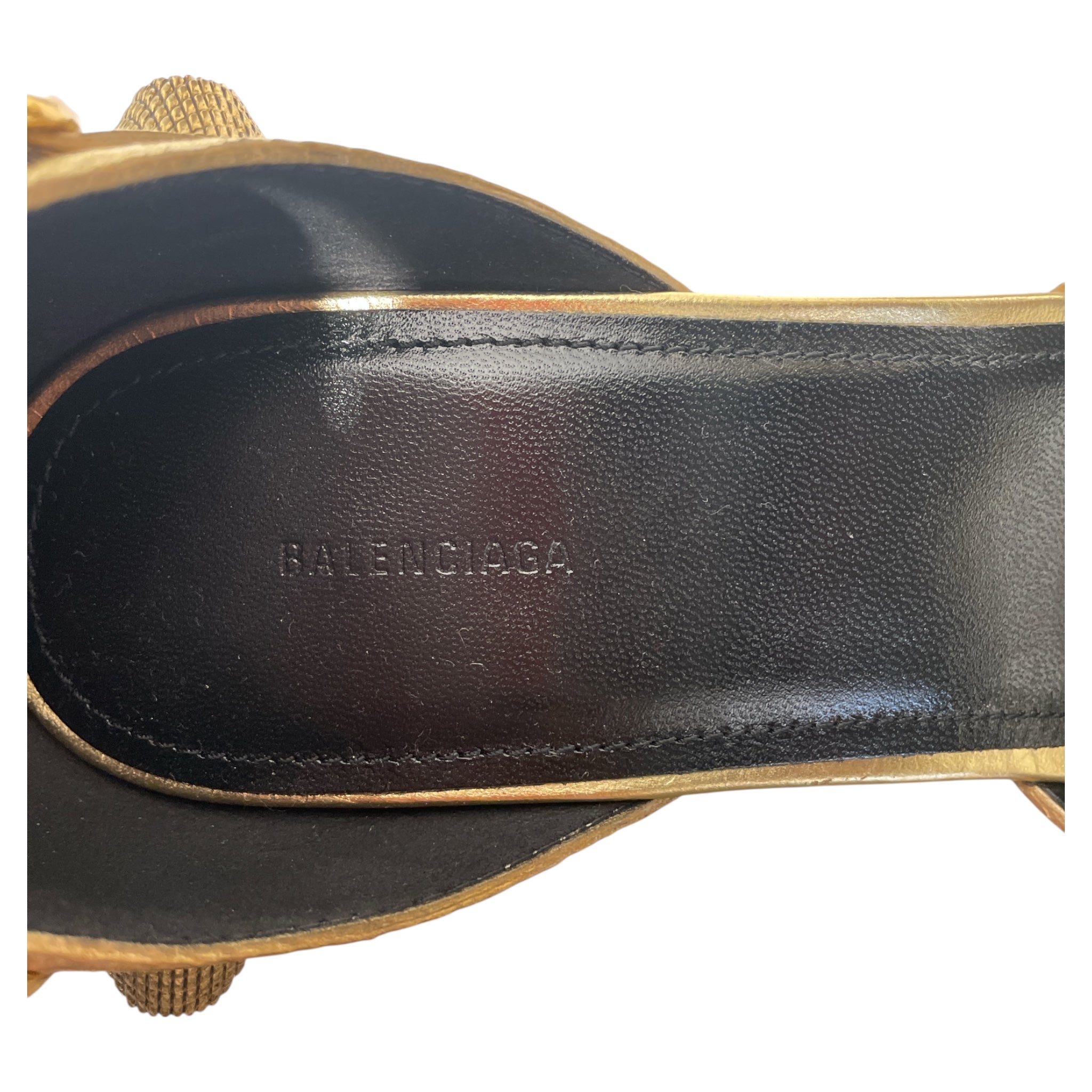 BALENCIAGA/Heels/US 8.5/Leather/GLD/caogle heel view 3