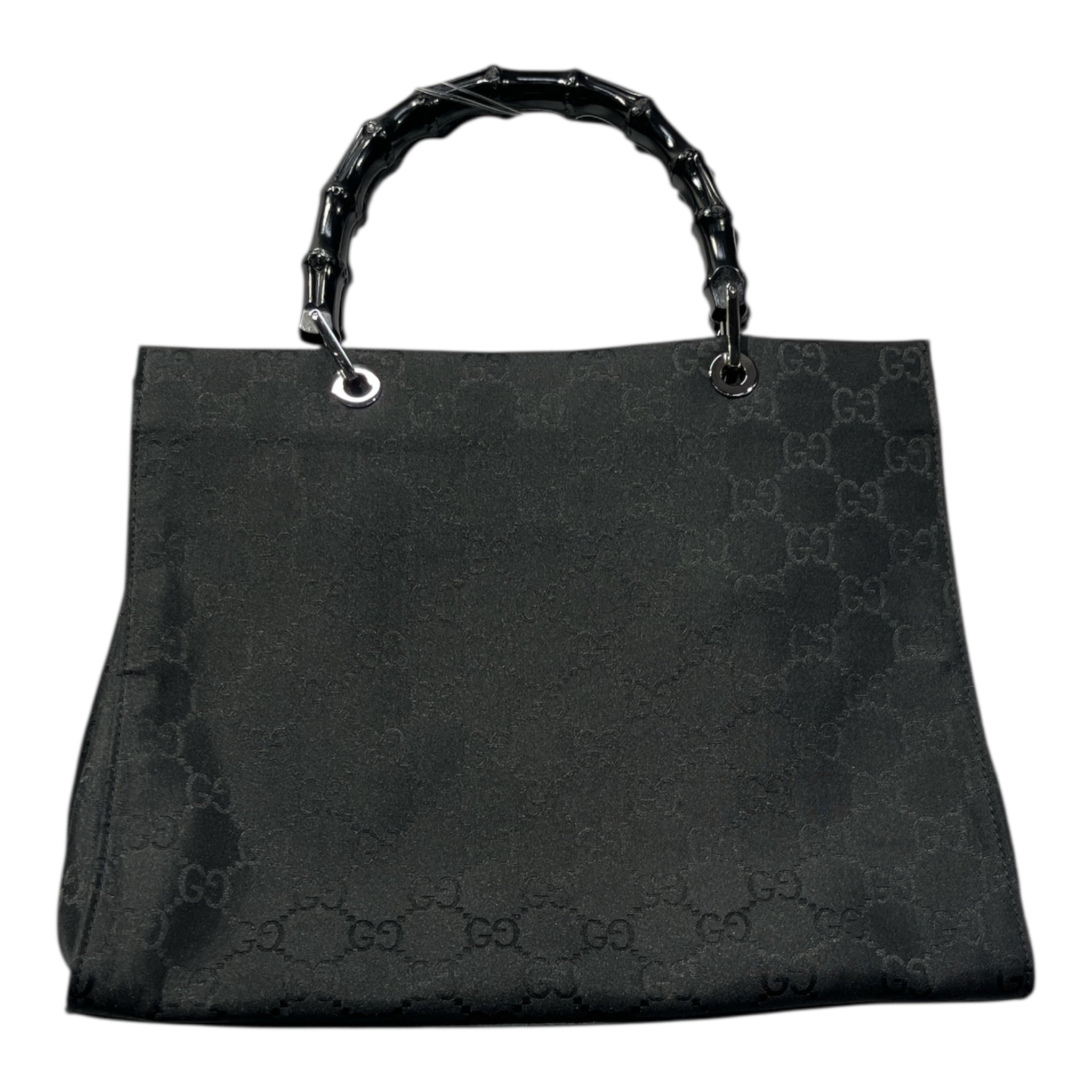 GUCCI/Hand Bag/Monogram/Nylon/BLK/Bamboo tote view 1