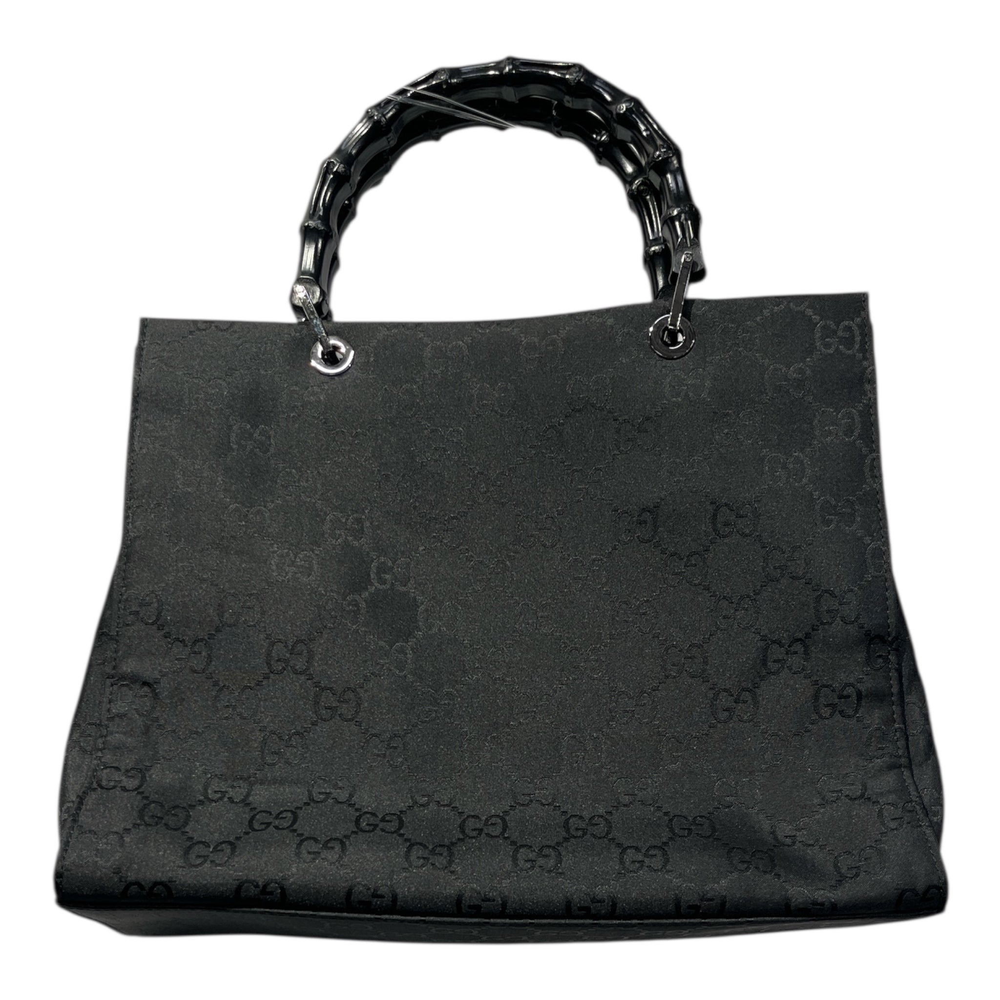 GUCCI/Hand Bag/Monogram/Nylon/BLK/Bamboo tote view 2