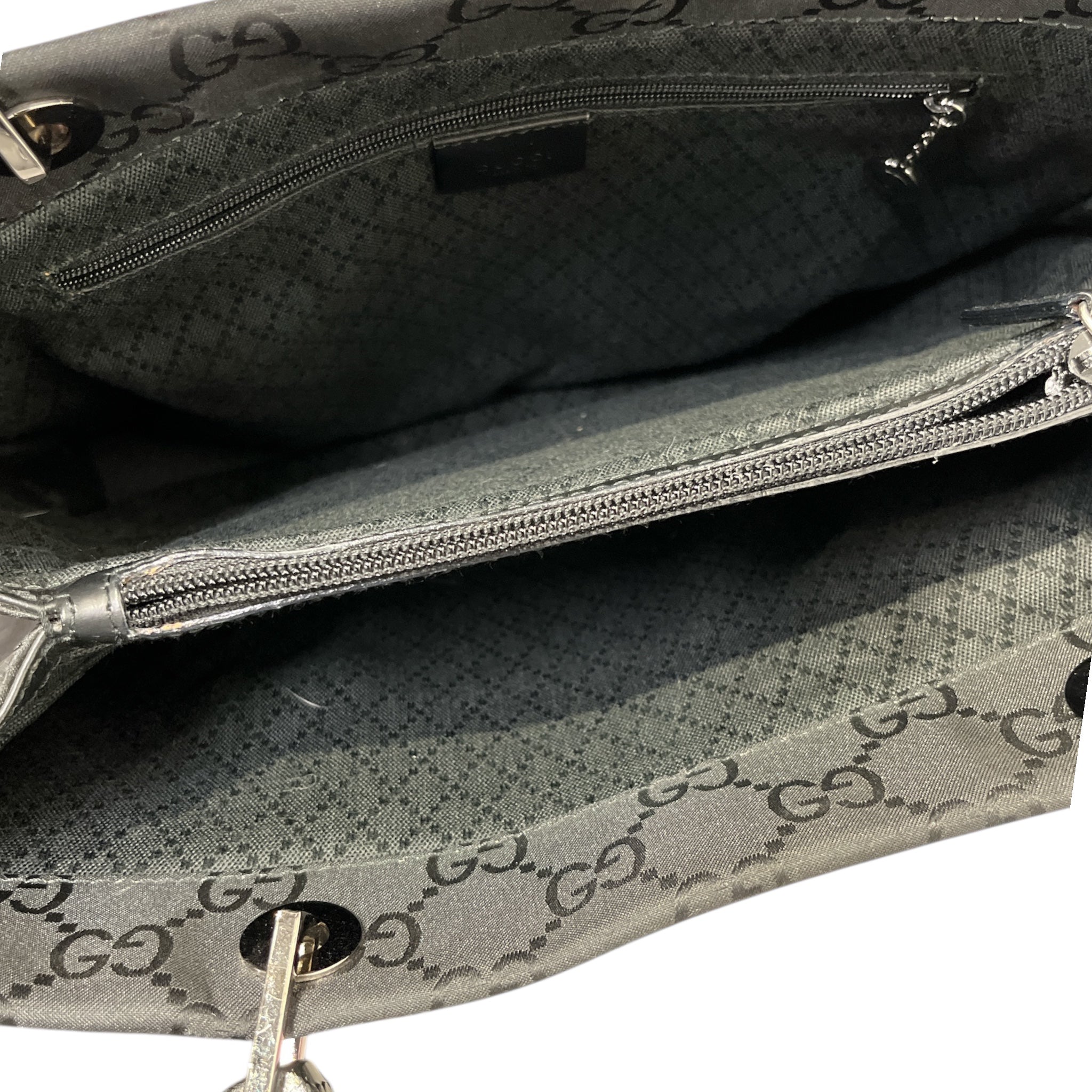 GUCCI/Hand Bag/Monogram/Nylon/BLK/Bamboo tote view 4