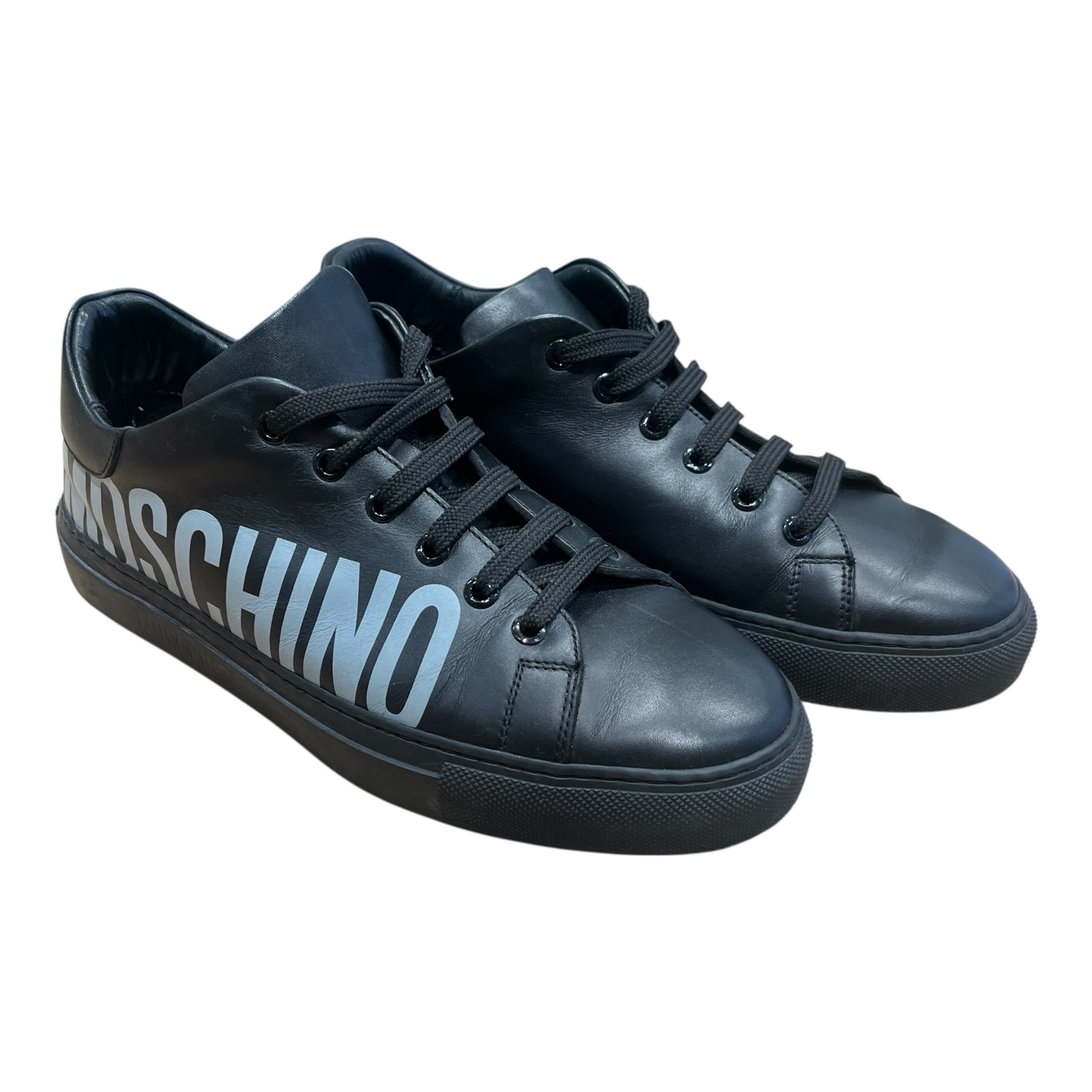 MOSCHINO/Low-Sneakers/EU 40/Leather/BLK/SIDE LOGO SHOES view 1