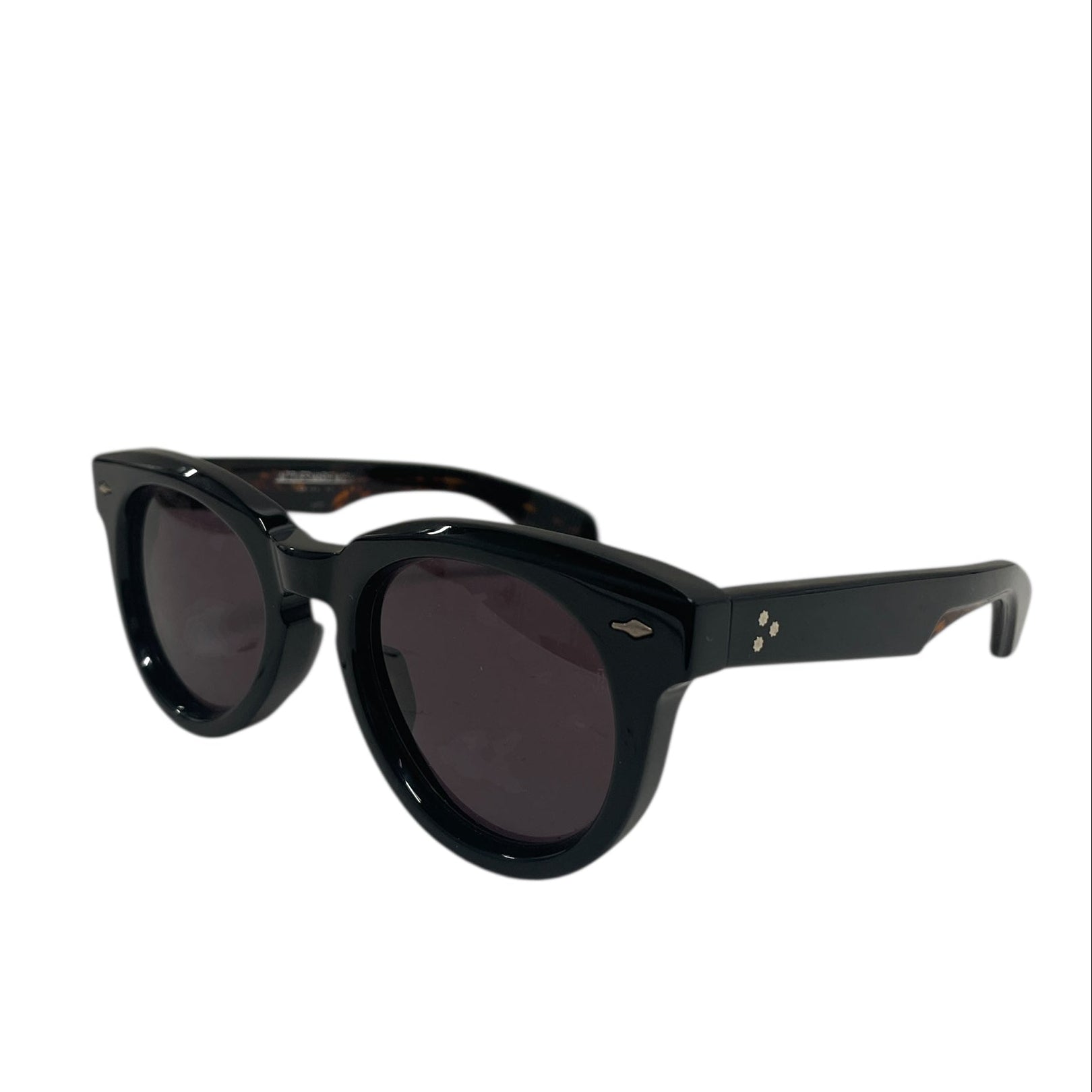 JACQUES MARIE MAGE/Sunglasses/Plastic/BLK/silver oval on frame view 2