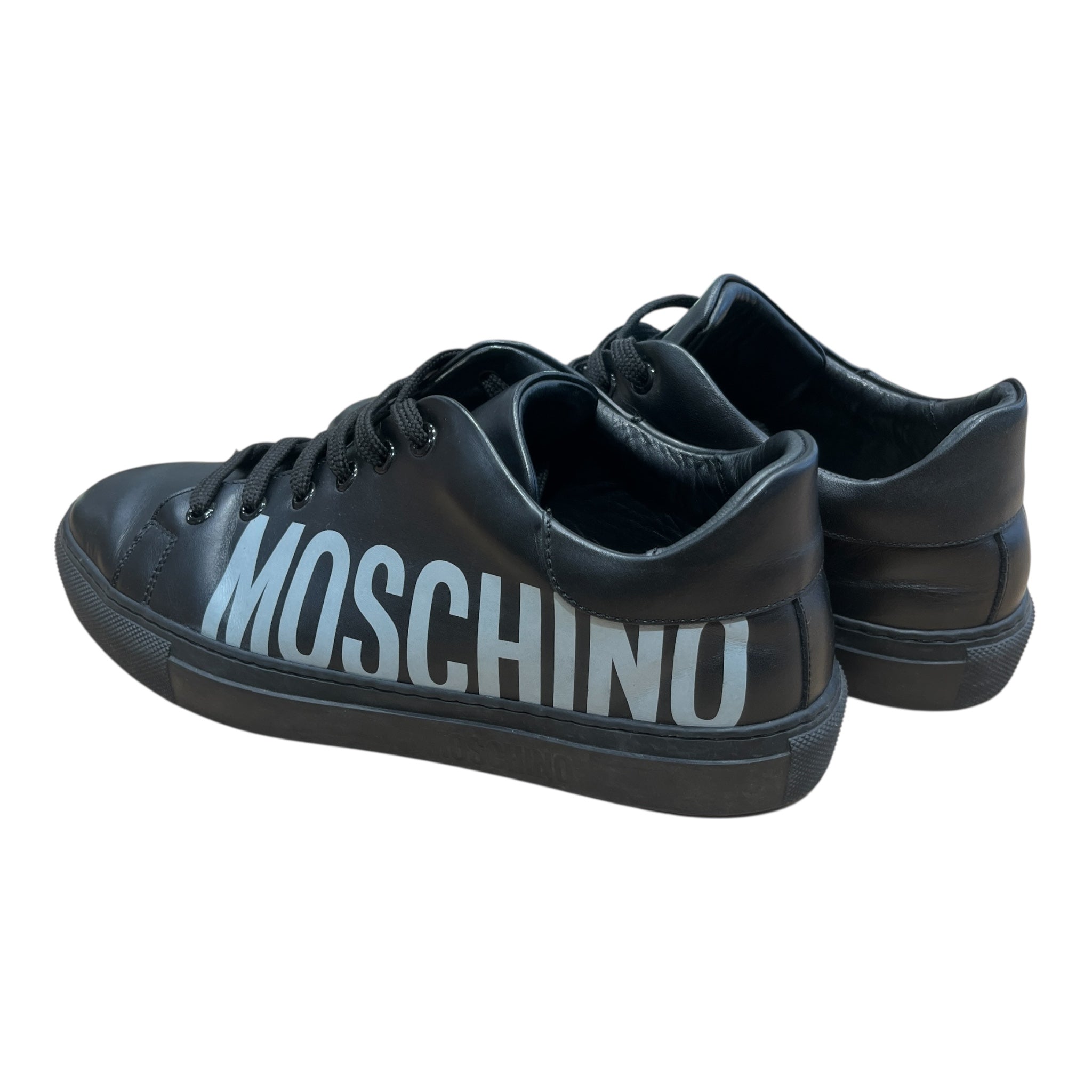 MOSCHINO/Low-Sneakers/EU 40/Leather/BLK/SIDE LOGO SHOES view 2