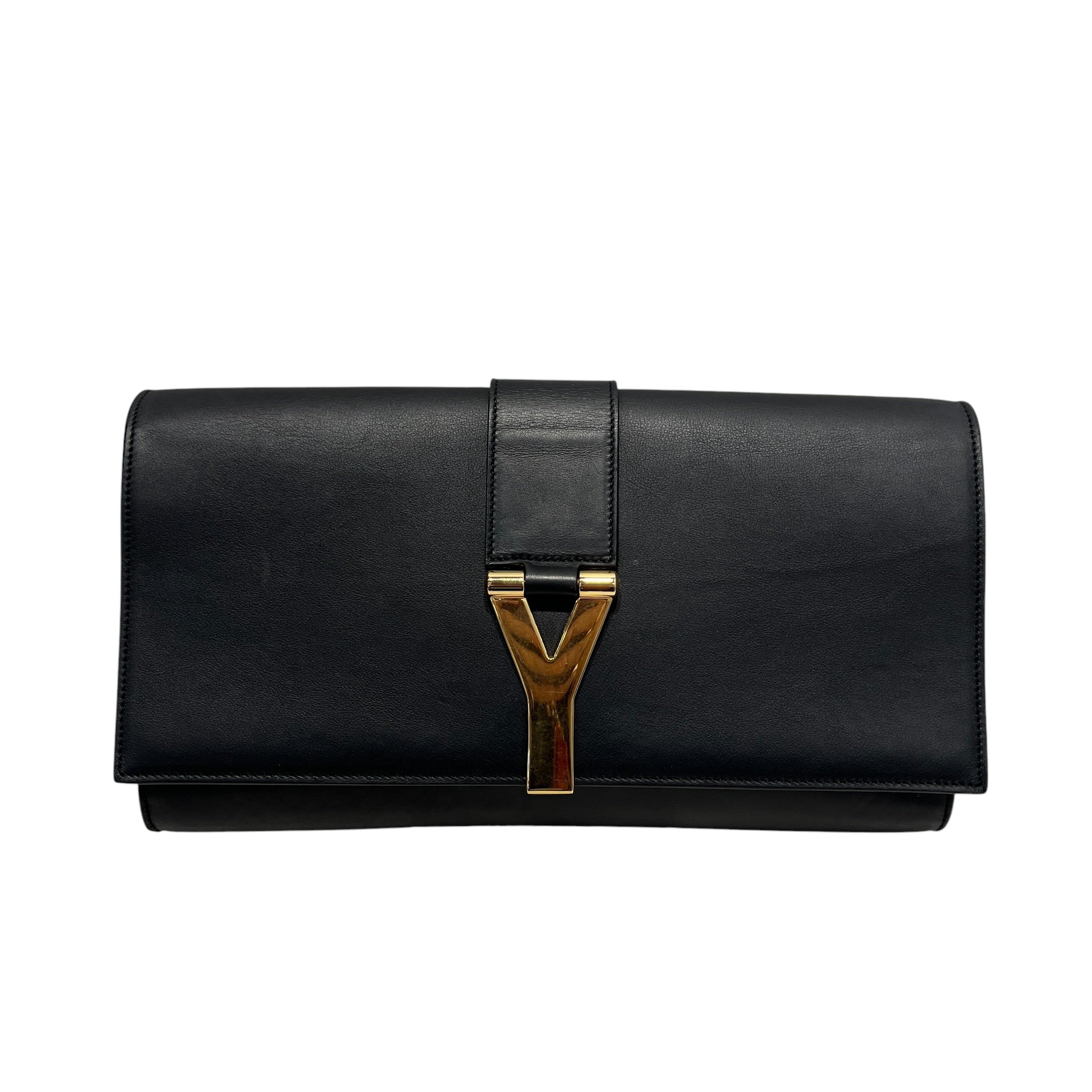 YVES SAINT LAURENT/Clutch Bag/Leather/BLK/Y-LIGNE view 1
