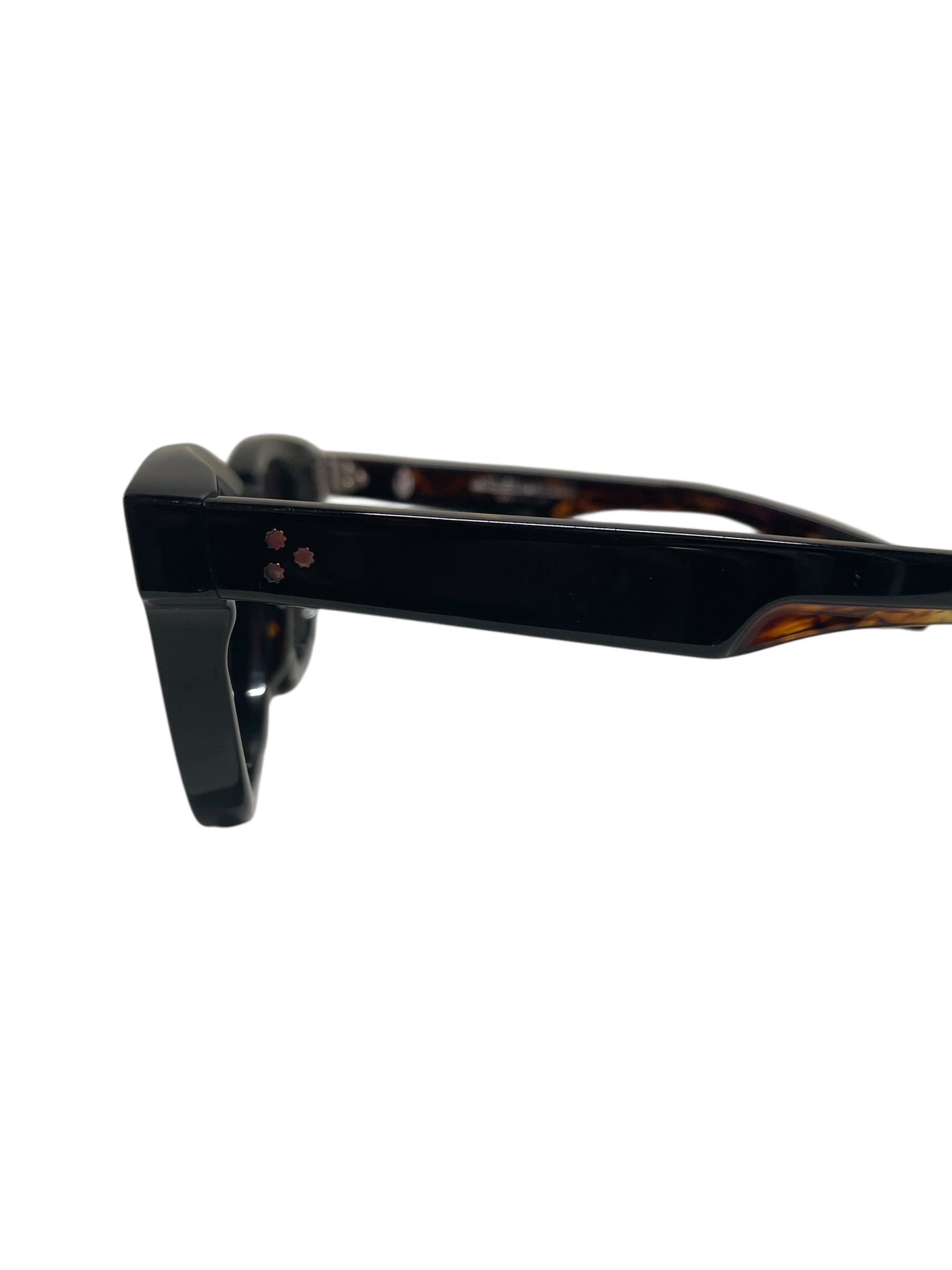 JACQUES MARIE MAGE/Sunglasses/Plastic/BLK/silver oval on frame view 3