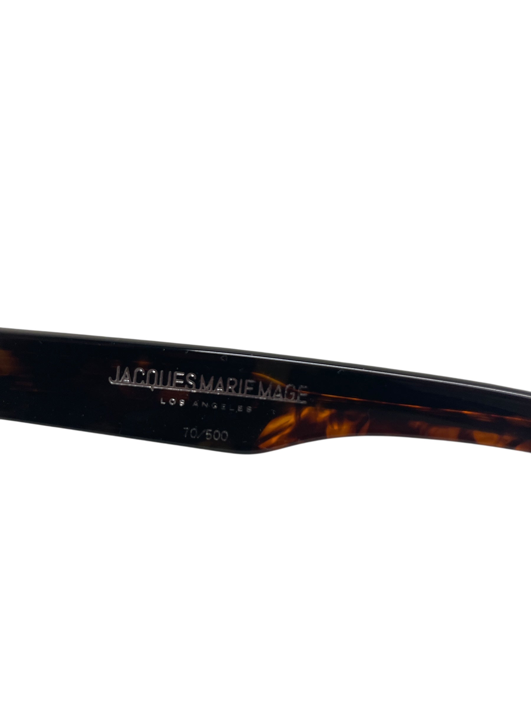 JACQUES MARIE MAGE/Sunglasses/Plastic/BLK/silver oval on frame view 4