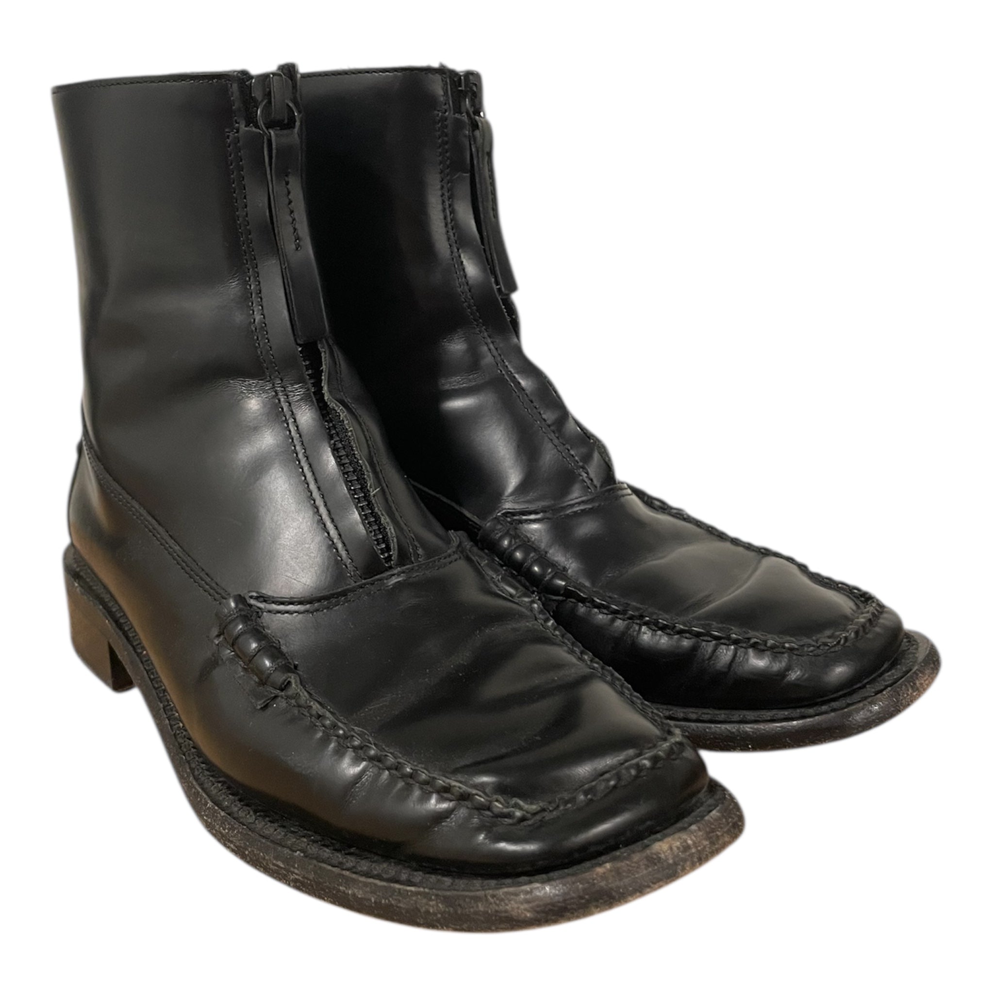 HEREU/Boots/EU 37/Leather/BLK/FRONT ZIP view 1