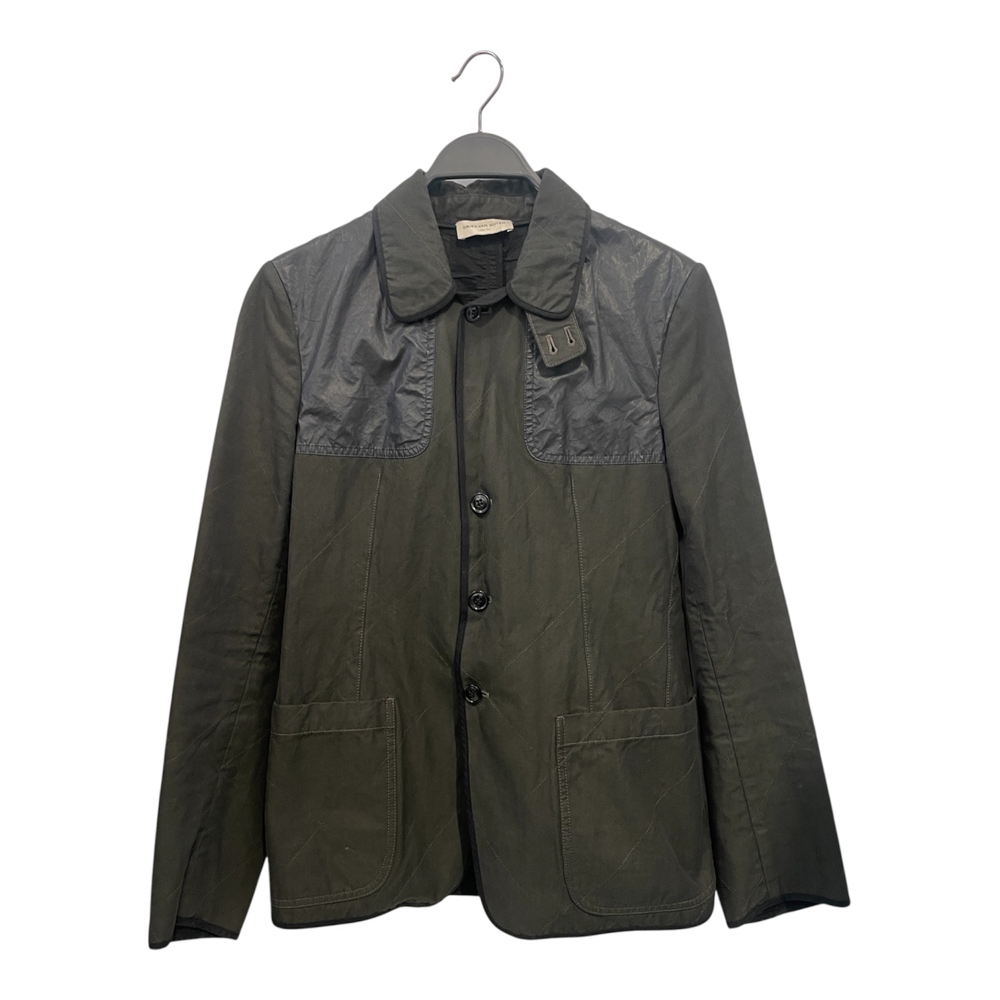 DRIES VAN NOTEN/Quilted Jkt/XL/Cotton/KHK/DRIES VAN NOTEN NYLON SHOULDER view 1