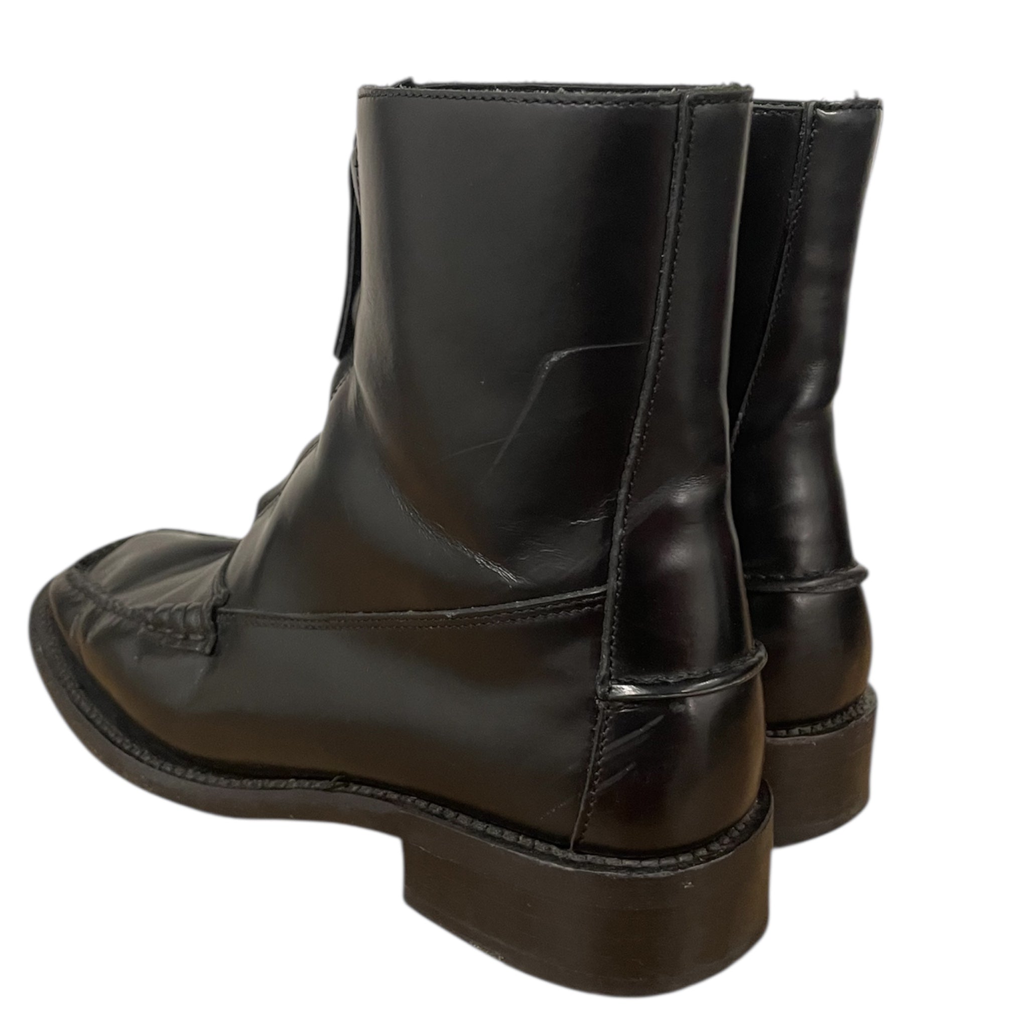 HEREU/Boots/EU 37/Leather/BLK/FRONT ZIP view 2