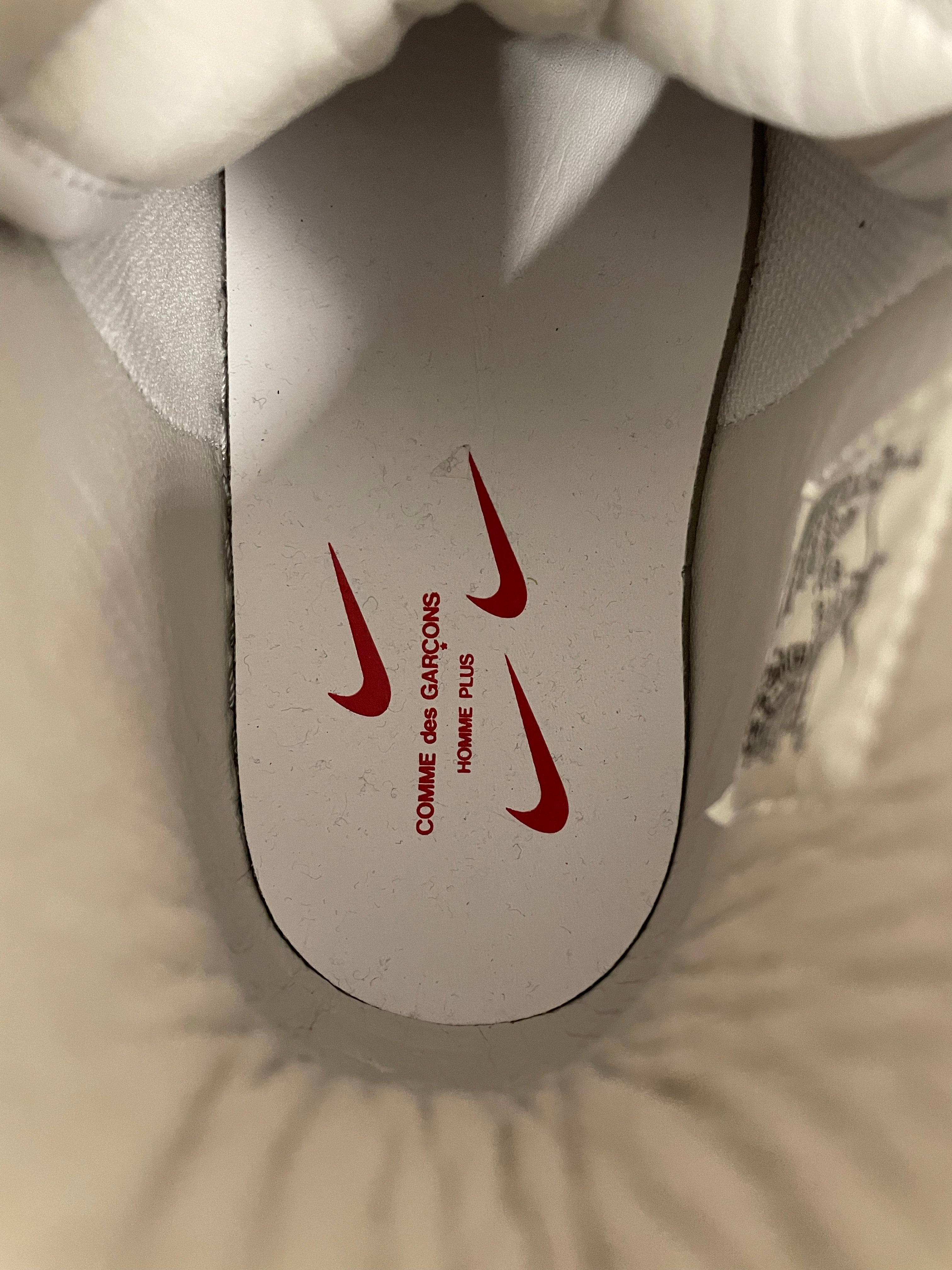 NIKE/Hi-Sneakers/US 9/Leather/WHT/cdg x nike snkeakers view 3