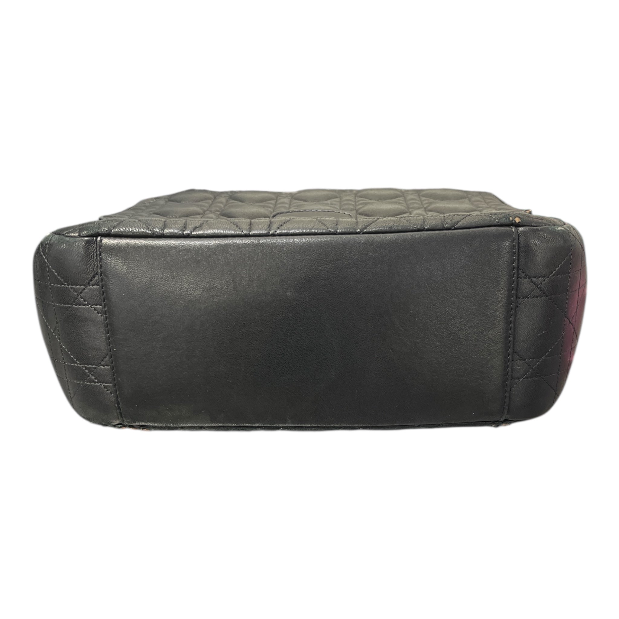 Christian Dior/Hand Bag/Leather/BLK/Cannage Quilted Bag view 3