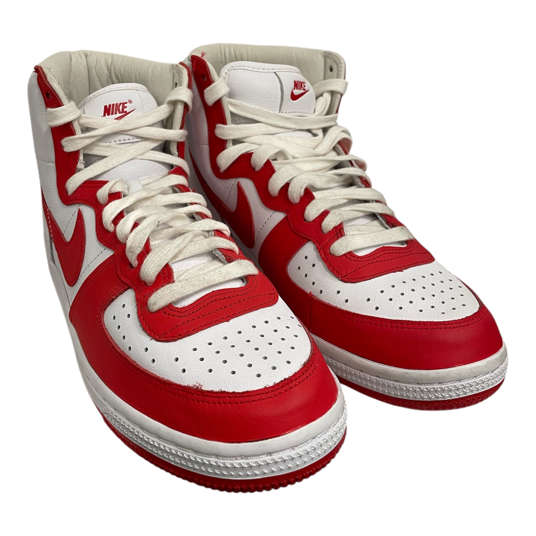 NIKE/Hi-Sneakers/US 9/Leather/WHT/cdg x nike snkeakers view 1