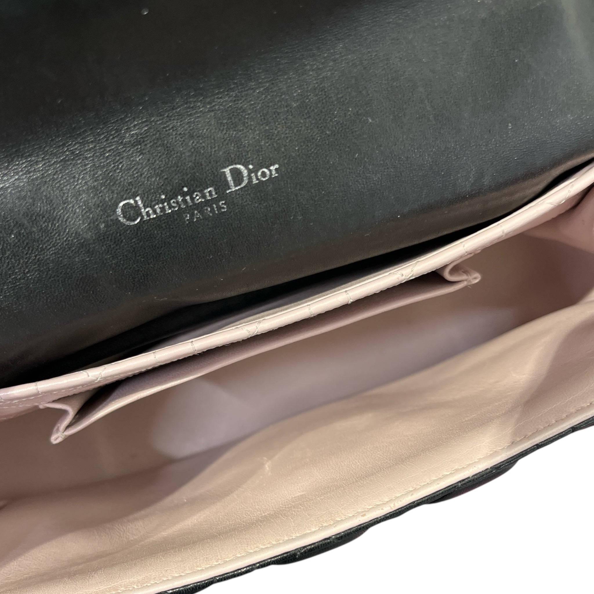 Christian Dior/Hand Bag/Leather/BLK/Cannage Quilted Bag view 4