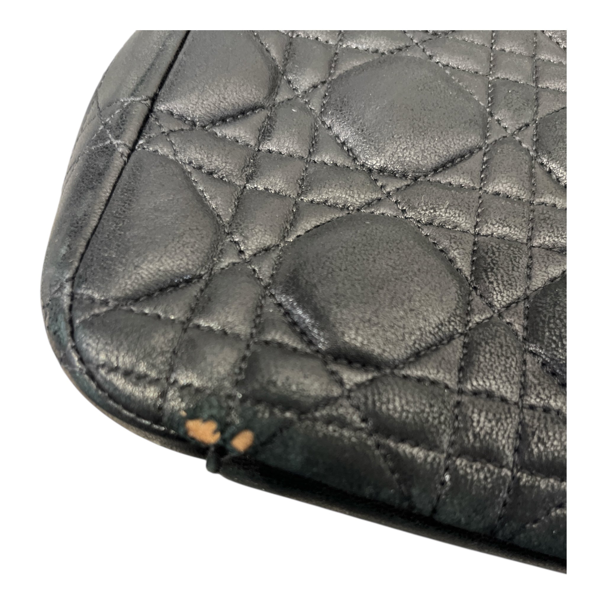 Christian Dior/Hand Bag/Leather/BLK/Cannage Quilted Bag view 7