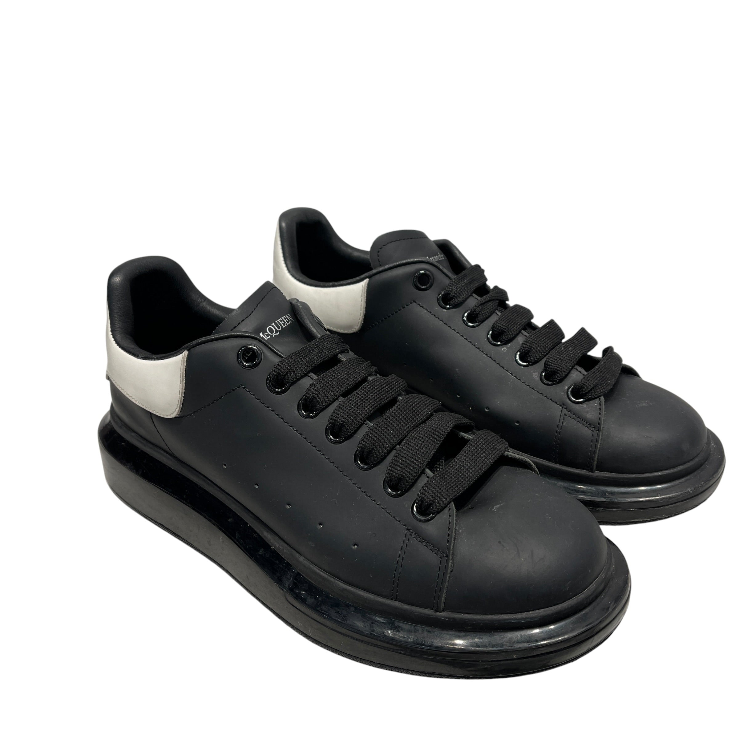Alexander McQueen/Low-Sneakers/US 12/Leather/BLK/OVERSIZED/WHITE HEEL view 1