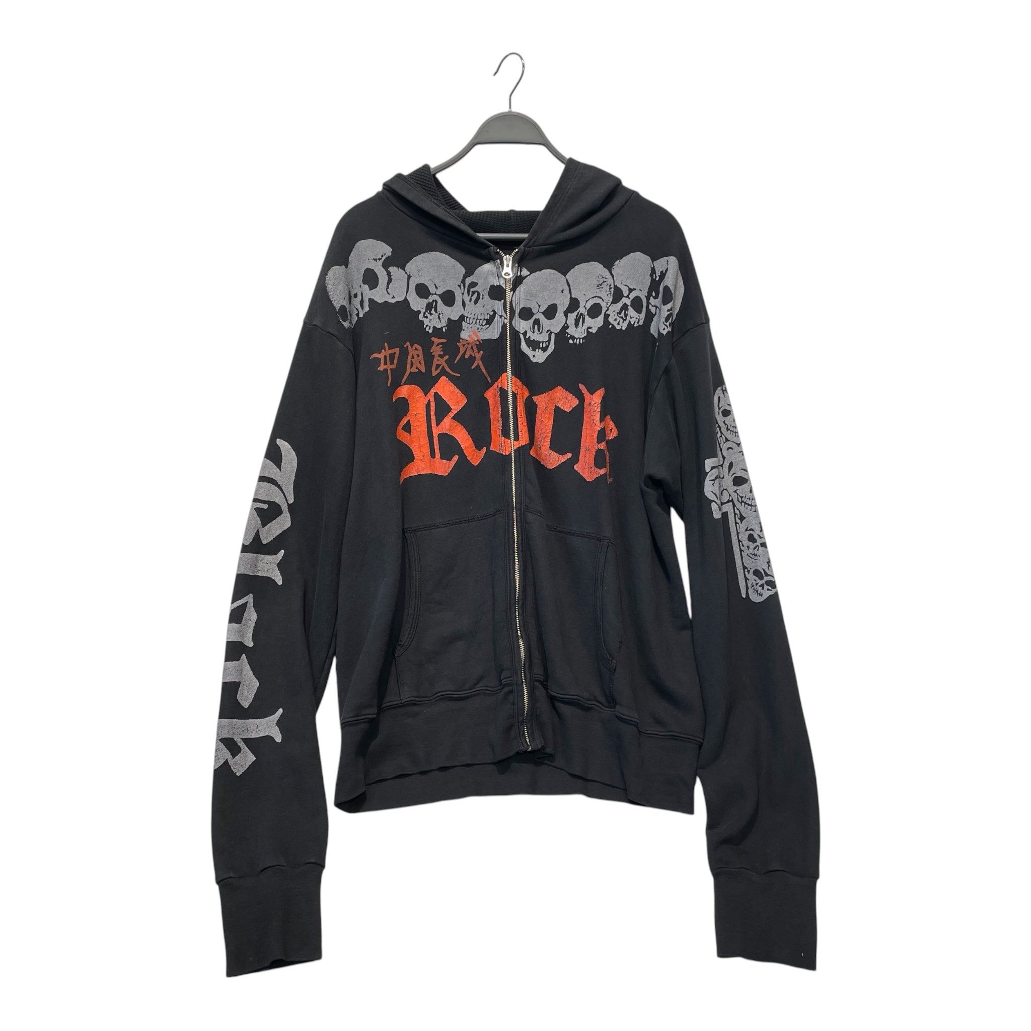 THE GREAT CHINA WALL/Hoodie/XL/Cotton/BLK/ROCK SKULL GRAPHIC view 1