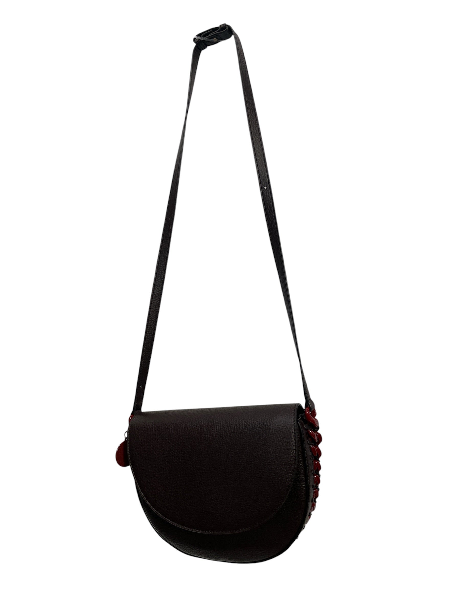 STELLAMcCARTNEY/Cross Body Bag/M/Leather/BRW/RED ACCENT view 1