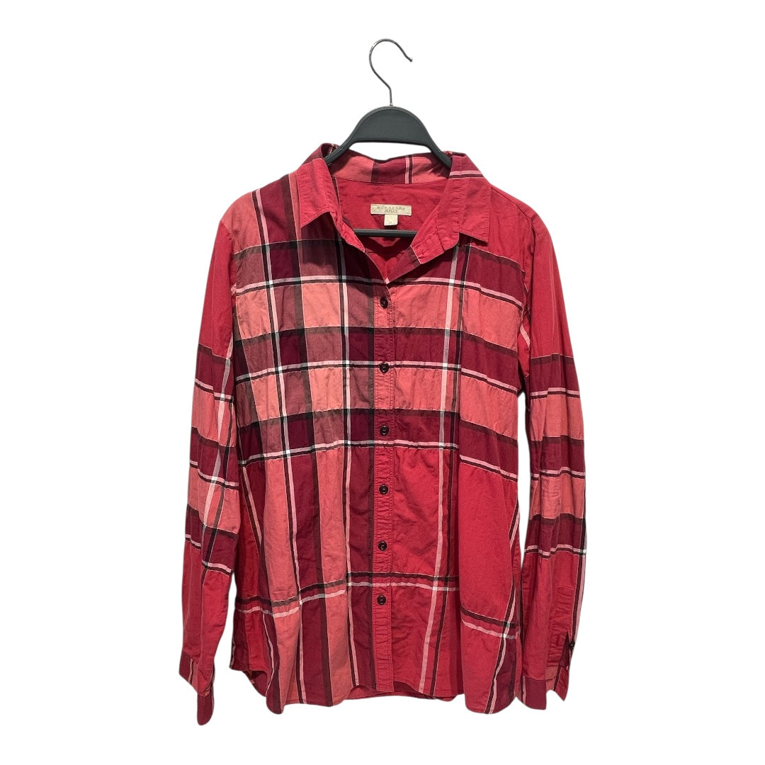 BURBERRY BRIT/LS Blouse/M/Plaid/Cotton/PNK/ROCENCON2RES view 1