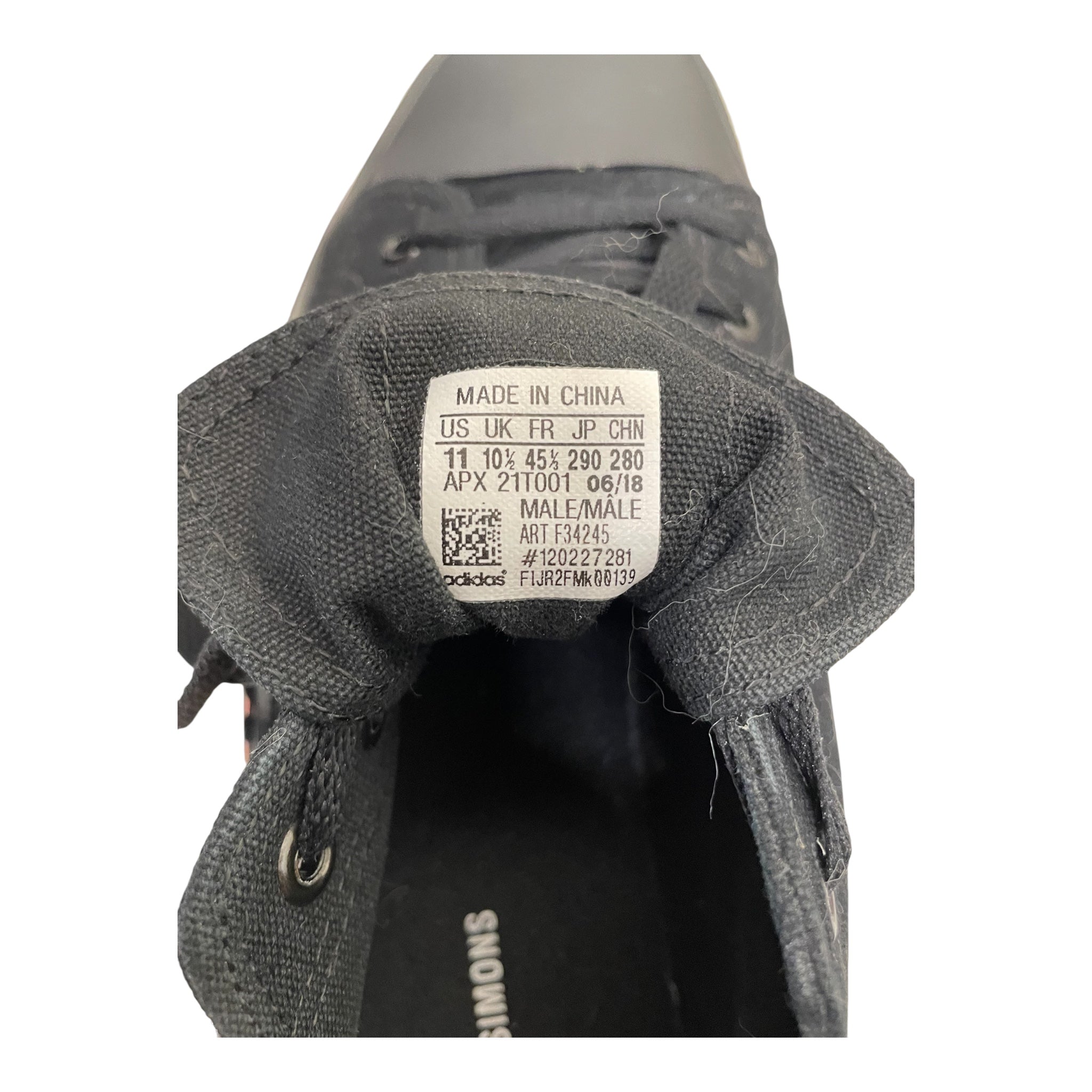 ADIDASX RAF SIMMONS/Low-Sneakers/US 11/Cotton/BLK/SILVER TRIM view 8