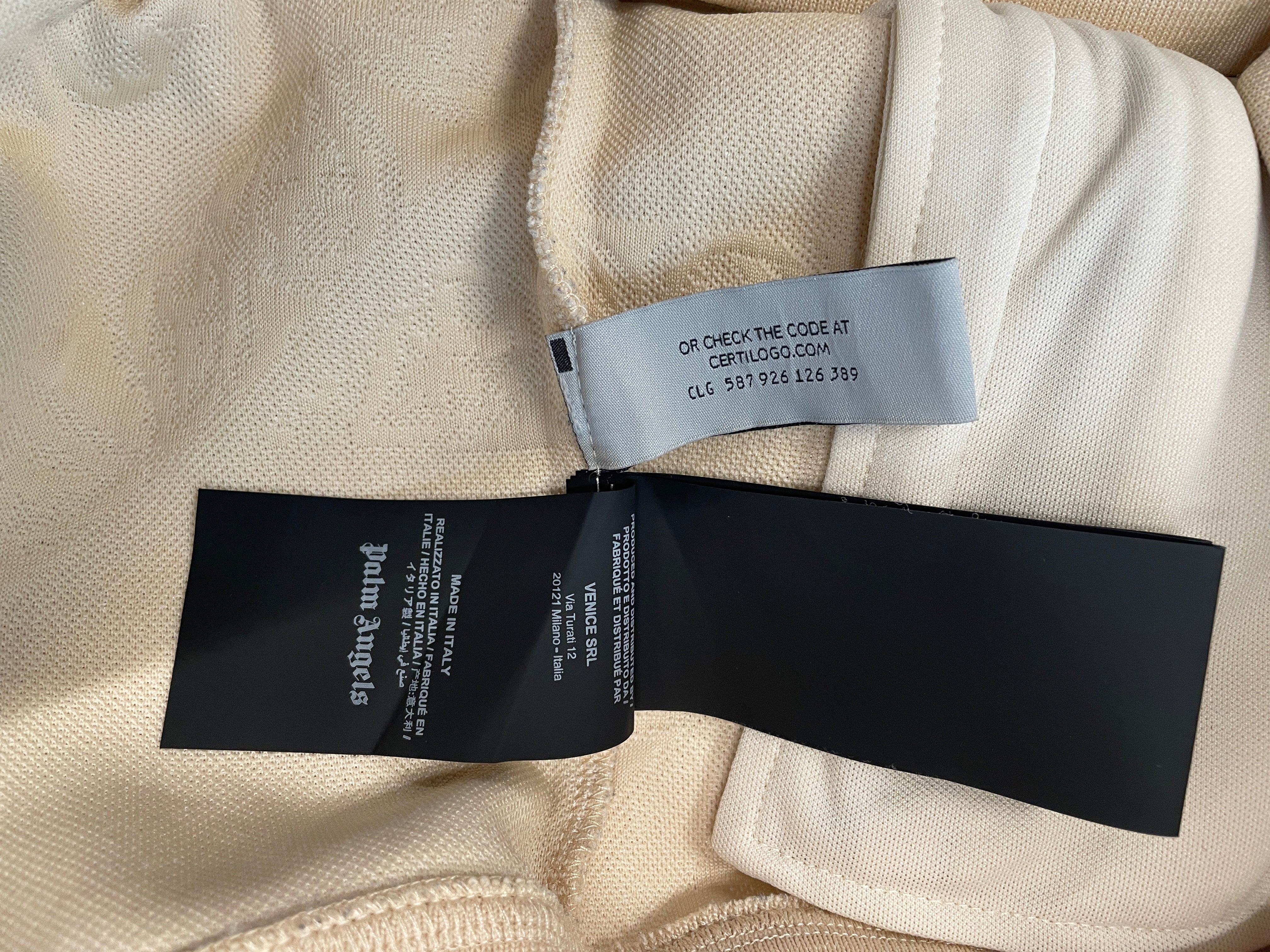 Palm Angels/Jacket/M/Cotton/BEG/BLACK STRIPE view 7