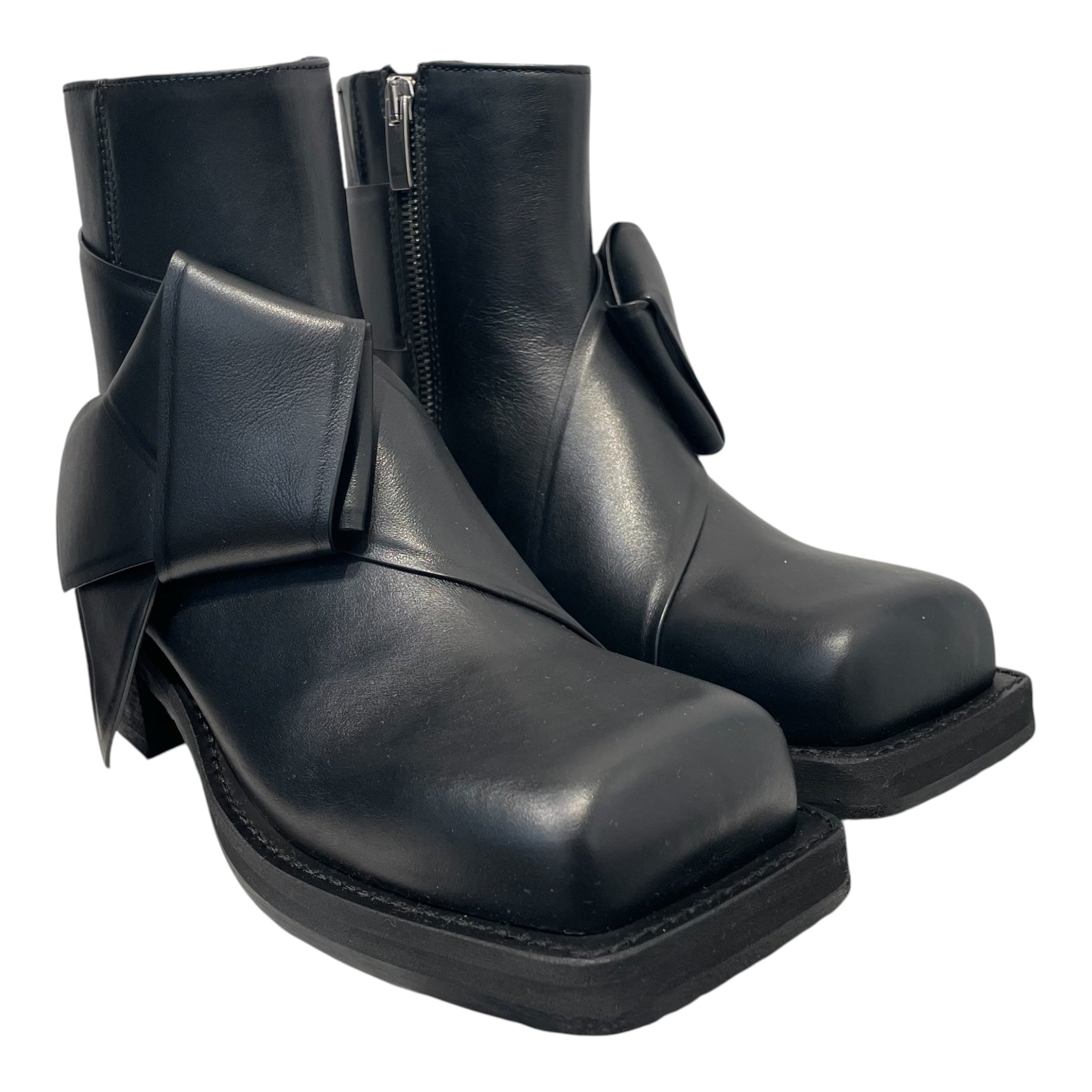 Acne Studios/Ankle Boots/EU 36/Leather/BLK/Side Zip/MUSUBI BOW DETAIL view 1