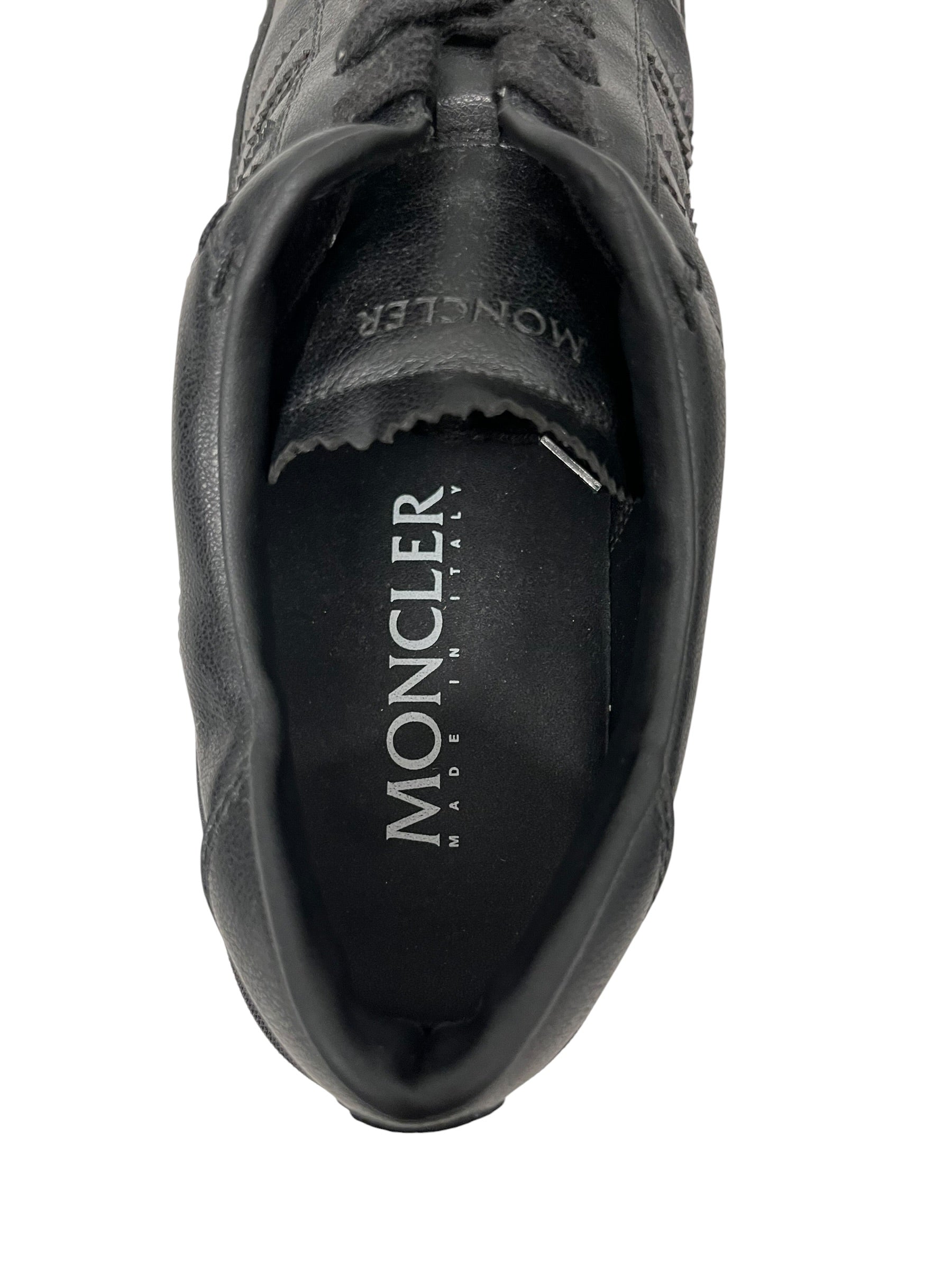 MONCLER/Low-Sneakers/EU 44/Stripe/Leather/BLK/MONACO SNEAKER TRIPLE BLACK view 3