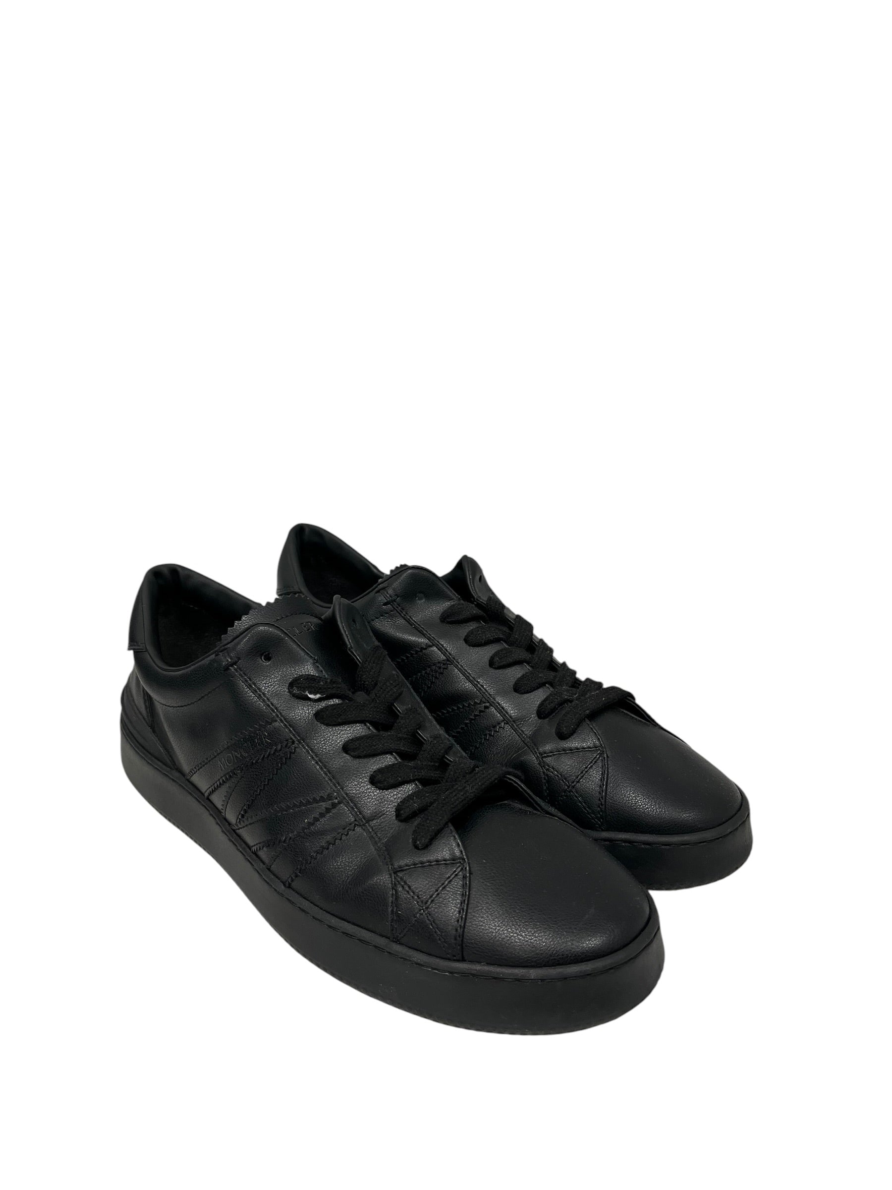 MONCLER/Low-Sneakers/EU 44/Stripe/Leather/BLK/MONACO SNEAKER TRIPLE BLACK view 1