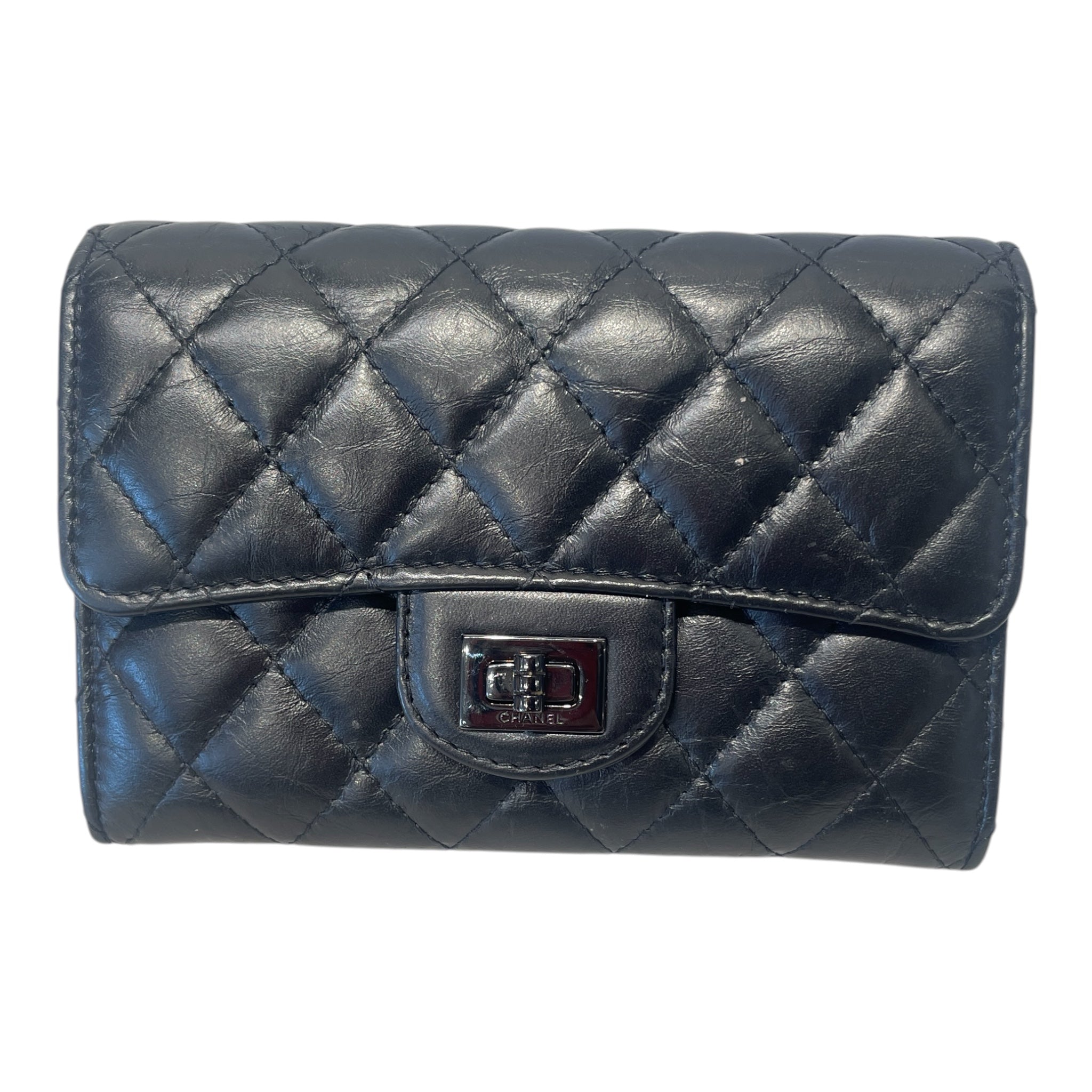 CHANEL/Wallet/Leather/BLK/FOLD OVER QUILTED view 1