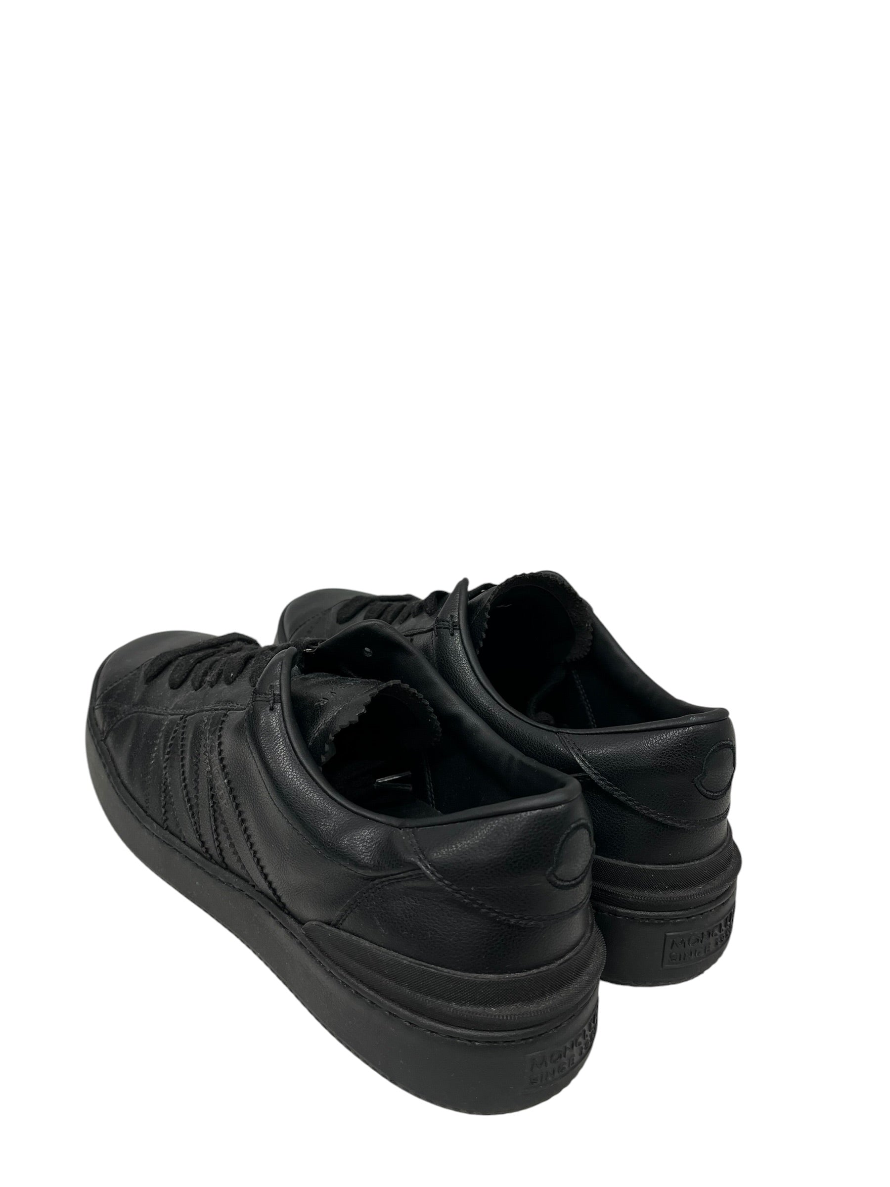 MONCLER/Low-Sneakers/EU 44/Stripe/Leather/BLK/MONACO SNEAKER TRIPLE BLACK view 2