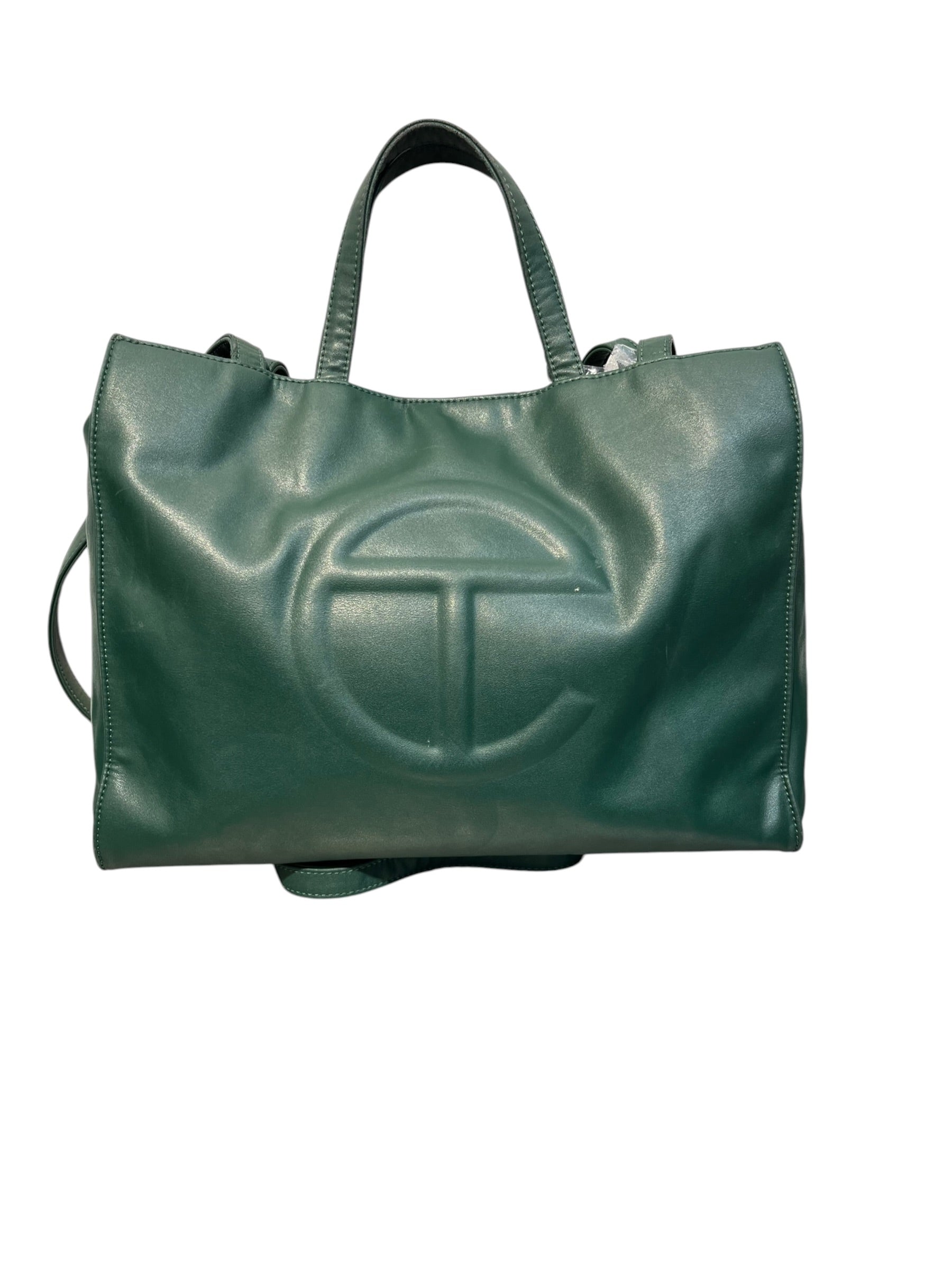 Telfar/Cross Body Bag/Leather/GRN/drk green embosed telf view 1