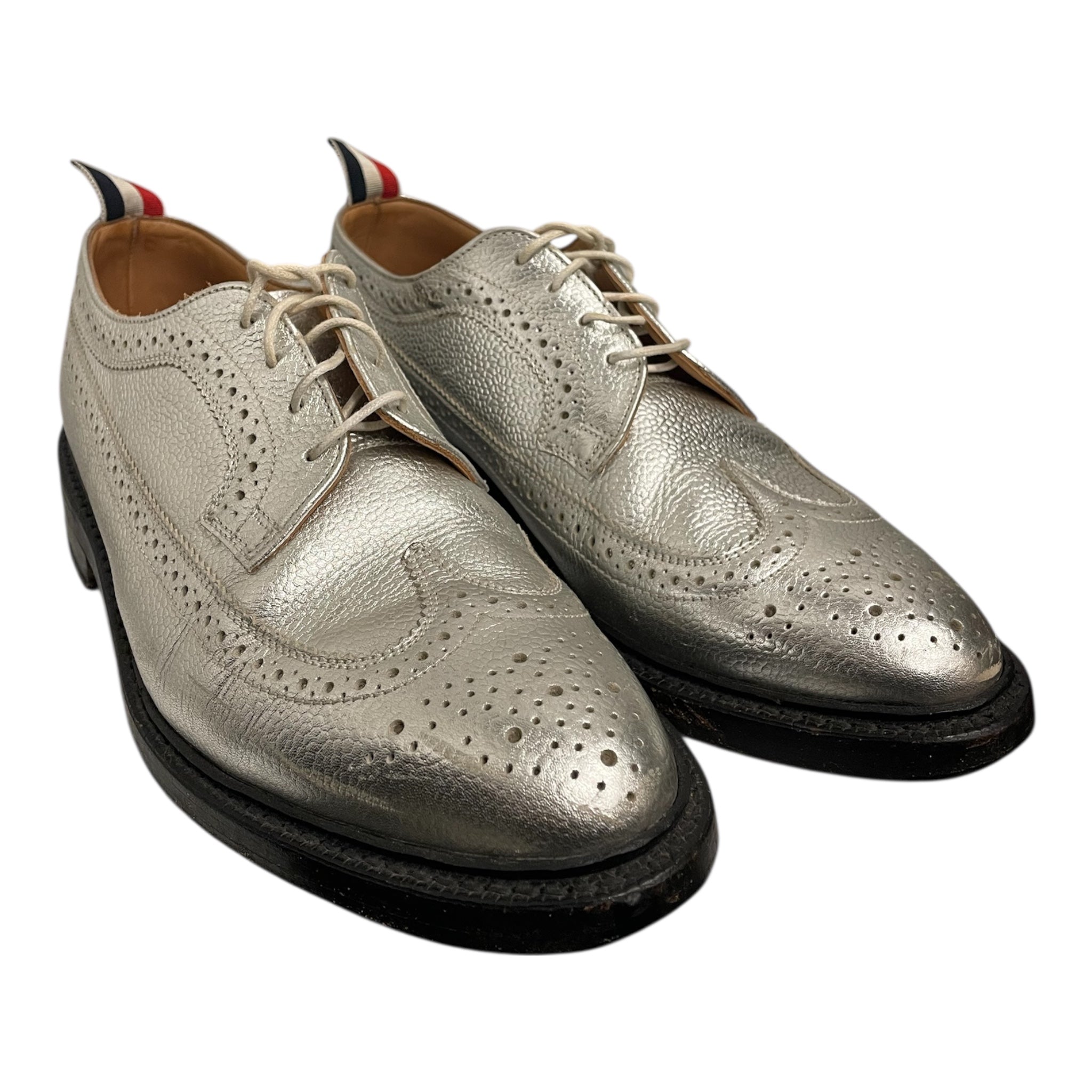 THOM BROWNE. NEW YORK/Dress Shoes/US 8/SLV/silver perforated view 1