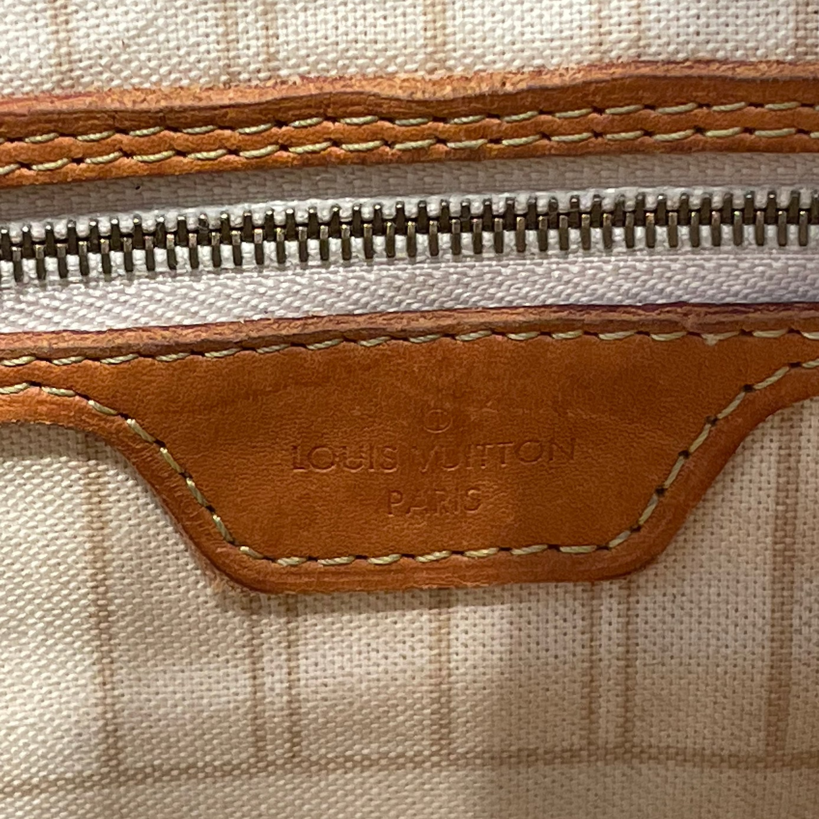 LOUIS VUITTON/Tote Bag/Monogram/Leather/CRM/NEVERFULL MM DAMIER AZUR view 5
