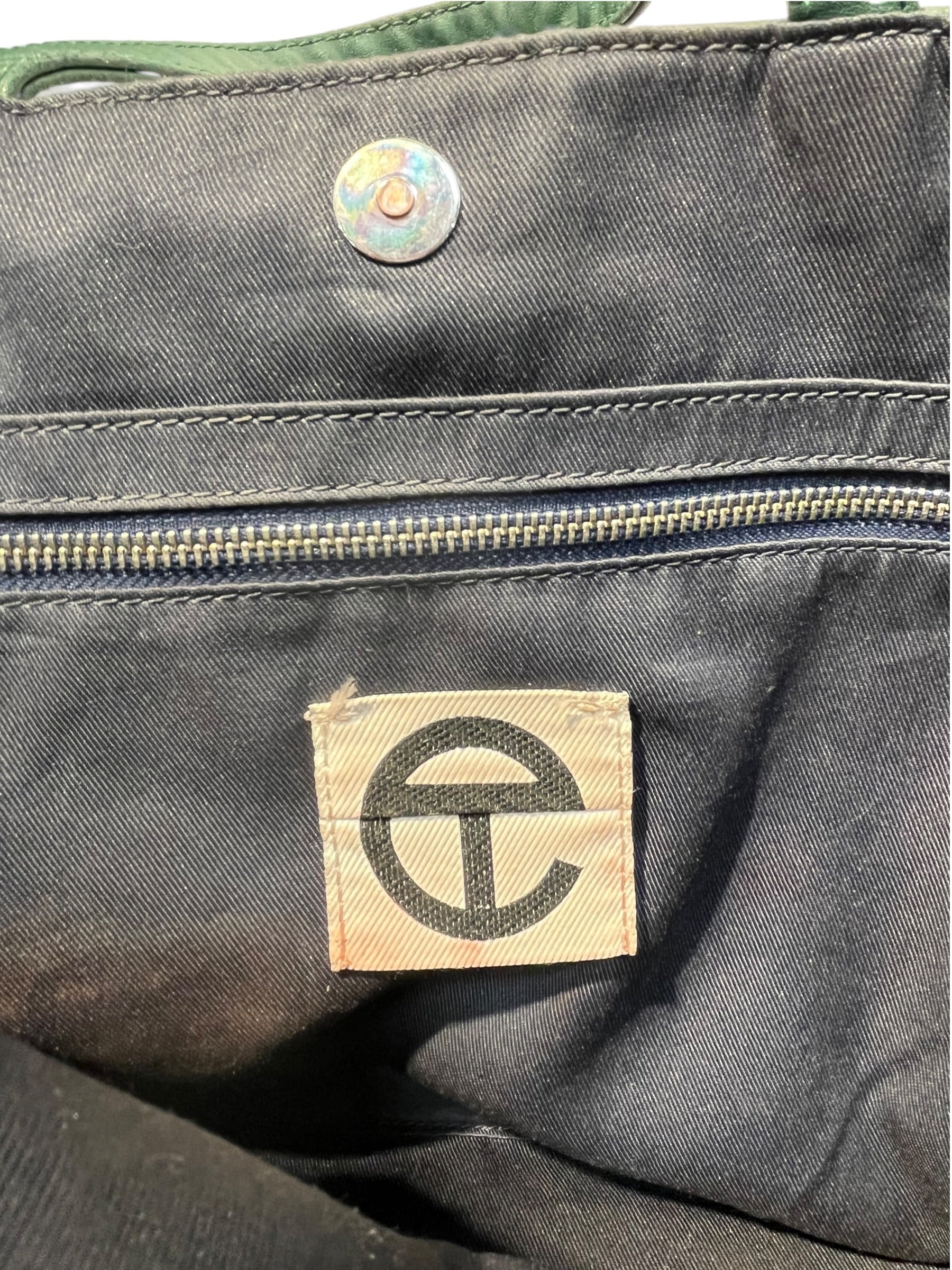 Telfar/Cross Body Bag/Leather/GRN/drk green embosed telf view 4
