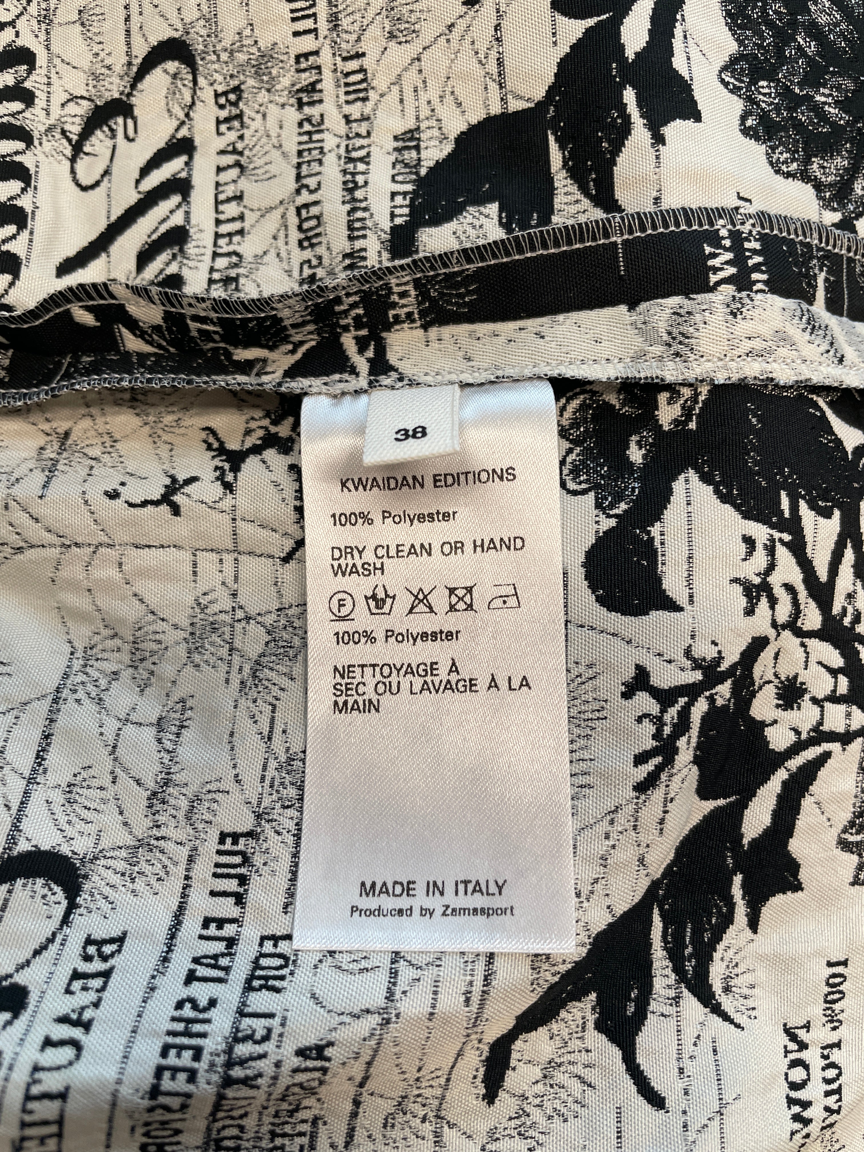 KWAIDAN EDITIONS/LS Shirt/38/Cotton/BLK/All Over Print/VINTAGE WRITITNG\FW22 view 5