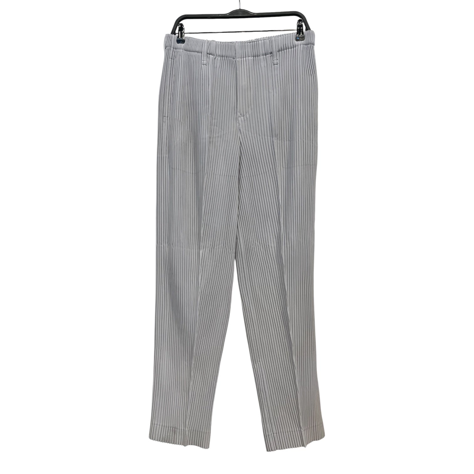 PLEATS PLEASE ISSEY MIYAKE/Pants/3/Cotton/GRY/light grey pleats w belt loops view 1