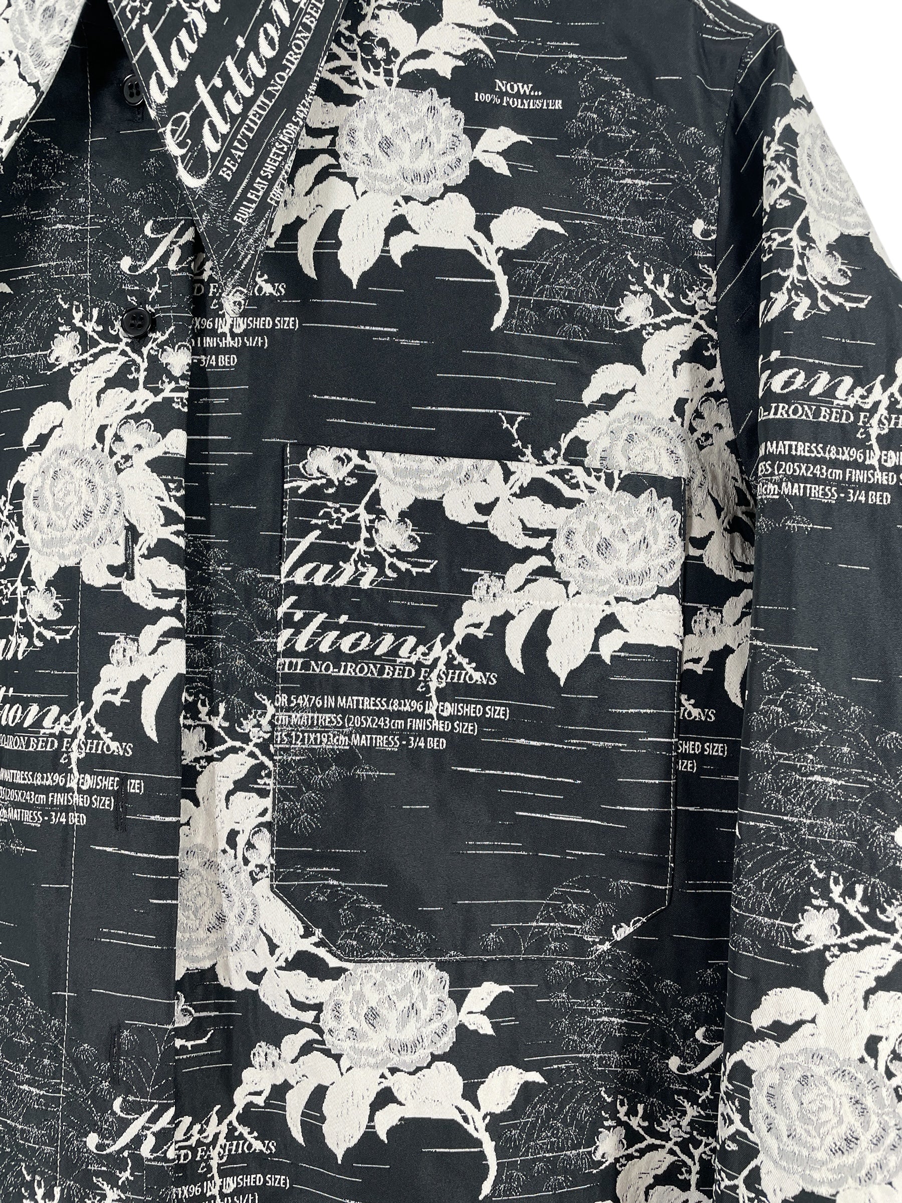 KWAIDAN EDITIONS/LS Shirt/38/Cotton/BLK/All Over Print/VINTAGE WRITITNG\FW22 view 2