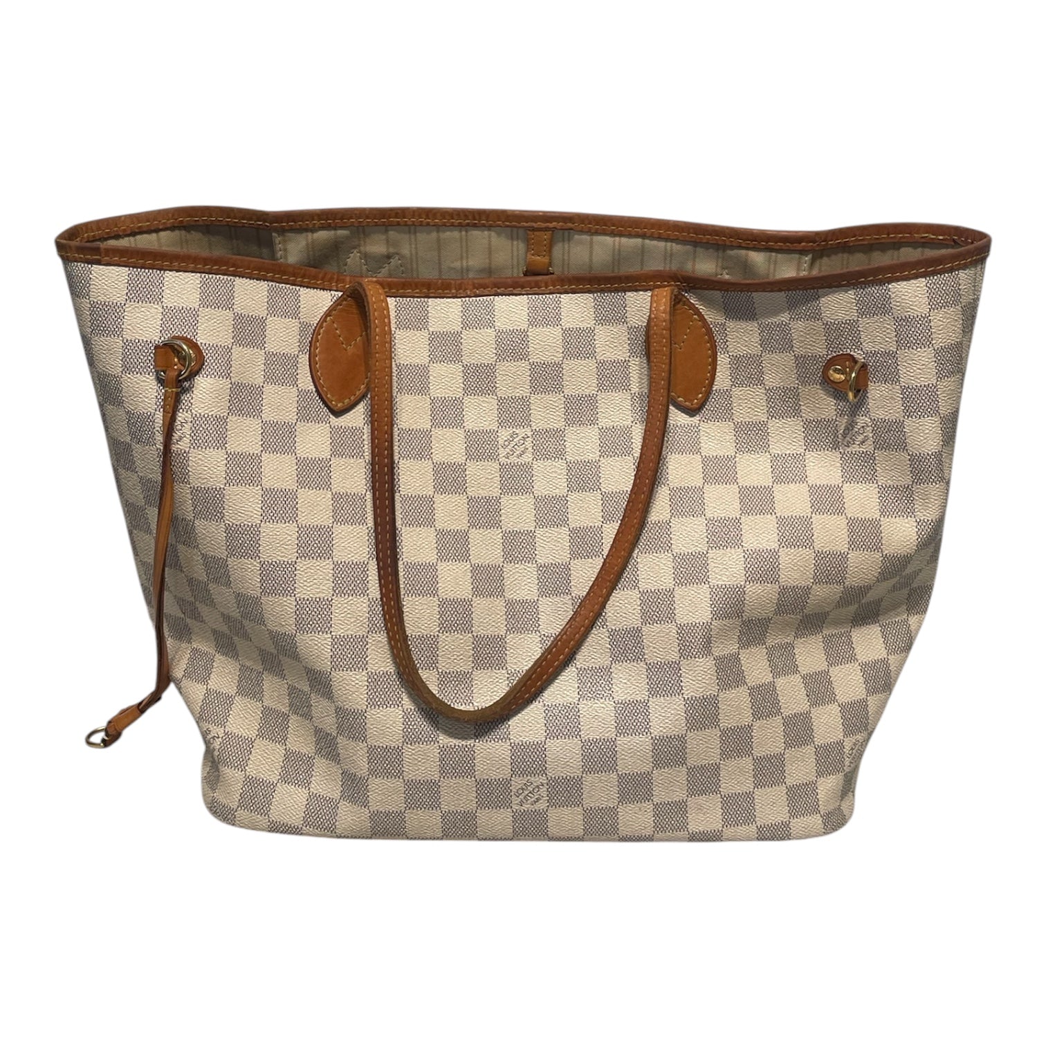 LOUIS VUITTON/Tote Bag/Monogram/Leather/CRM/NEVERFULL MM DAMIER AZUR view 1