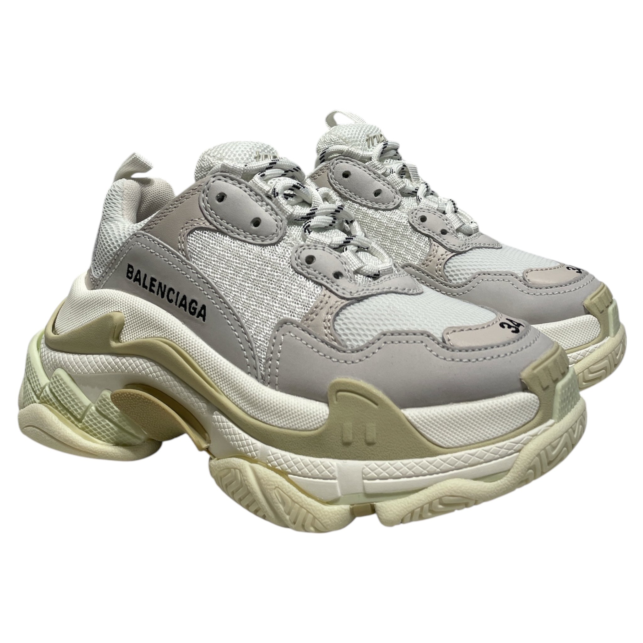 BALENCIAGA/Low-Sneakers/EU 34/WHT/triple s view 1