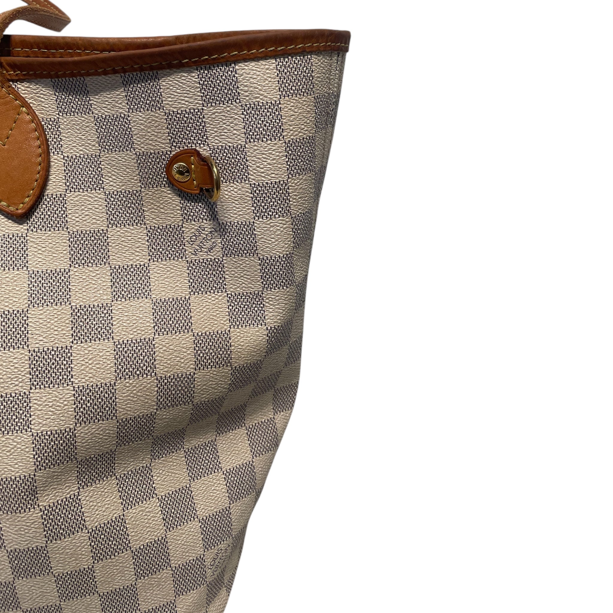 LOUIS VUITTON/Tote Bag/Monogram/Leather/CRM/NEVERFULL MM DAMIER AZUR view 6