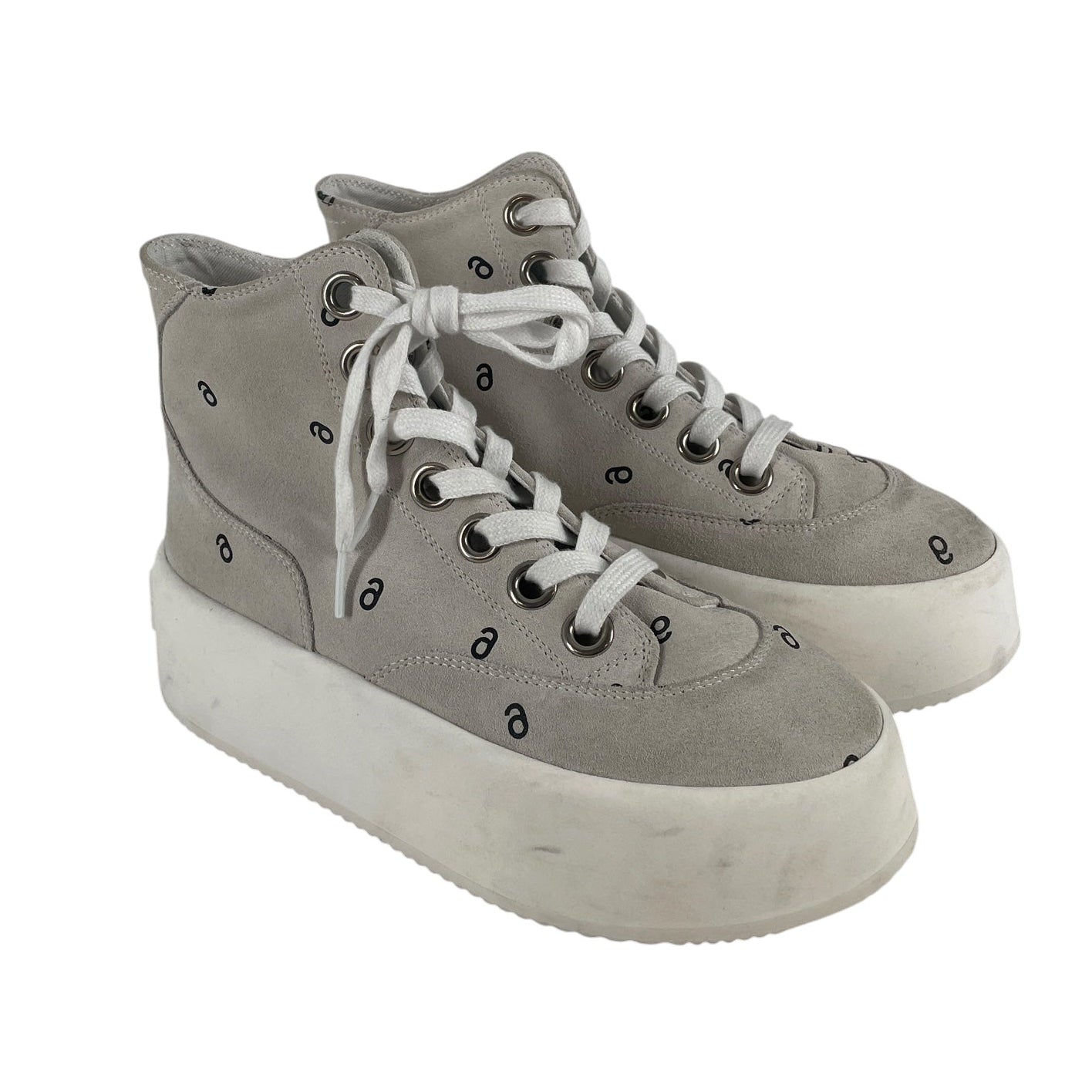 MM6/Hi-Sneakers/EU 35/Suede/WHT/6 PRINT/LIGHT GRY TOP view 1