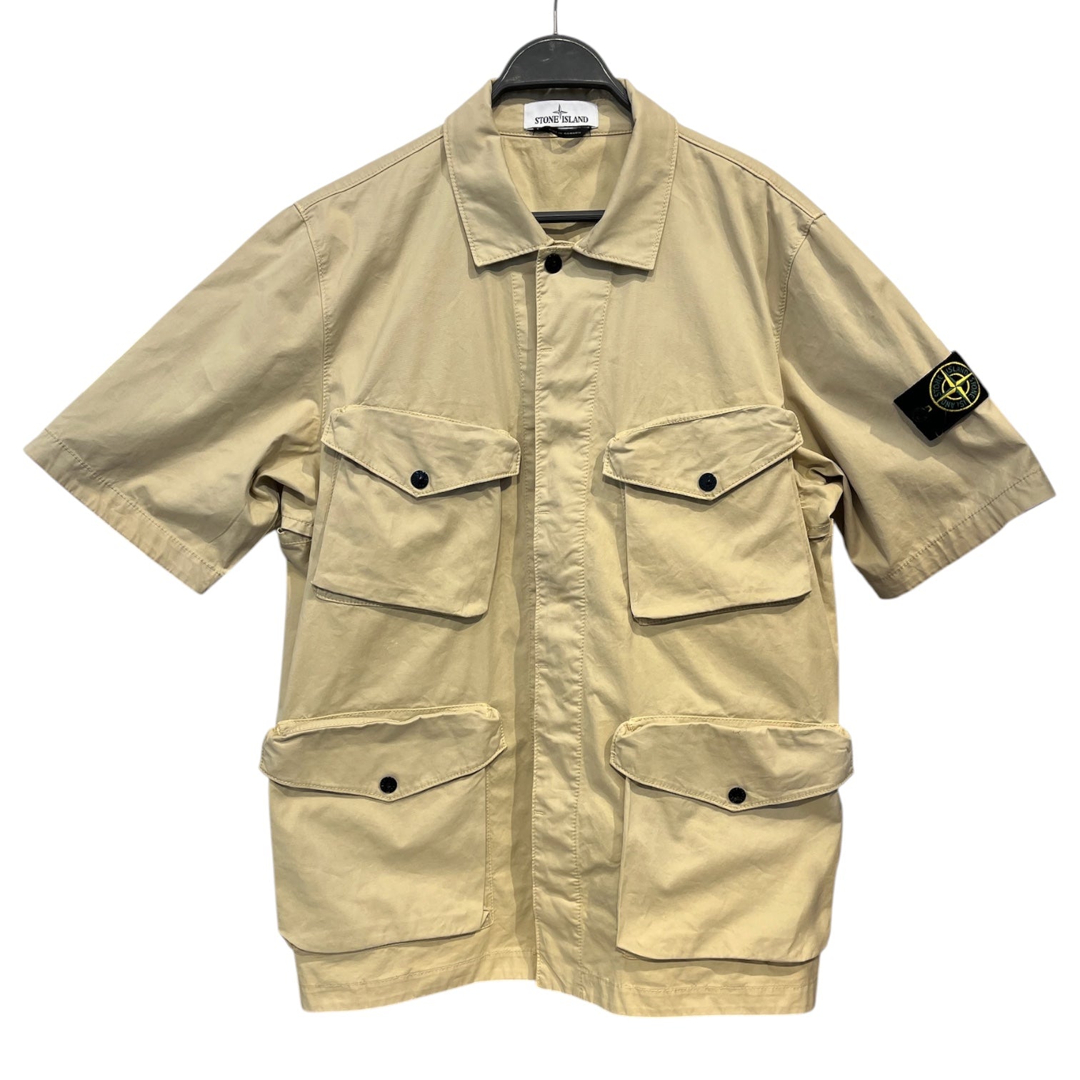 STONE ISLAND/Shirt/L/Cotton/CRM/cargo button up view 1