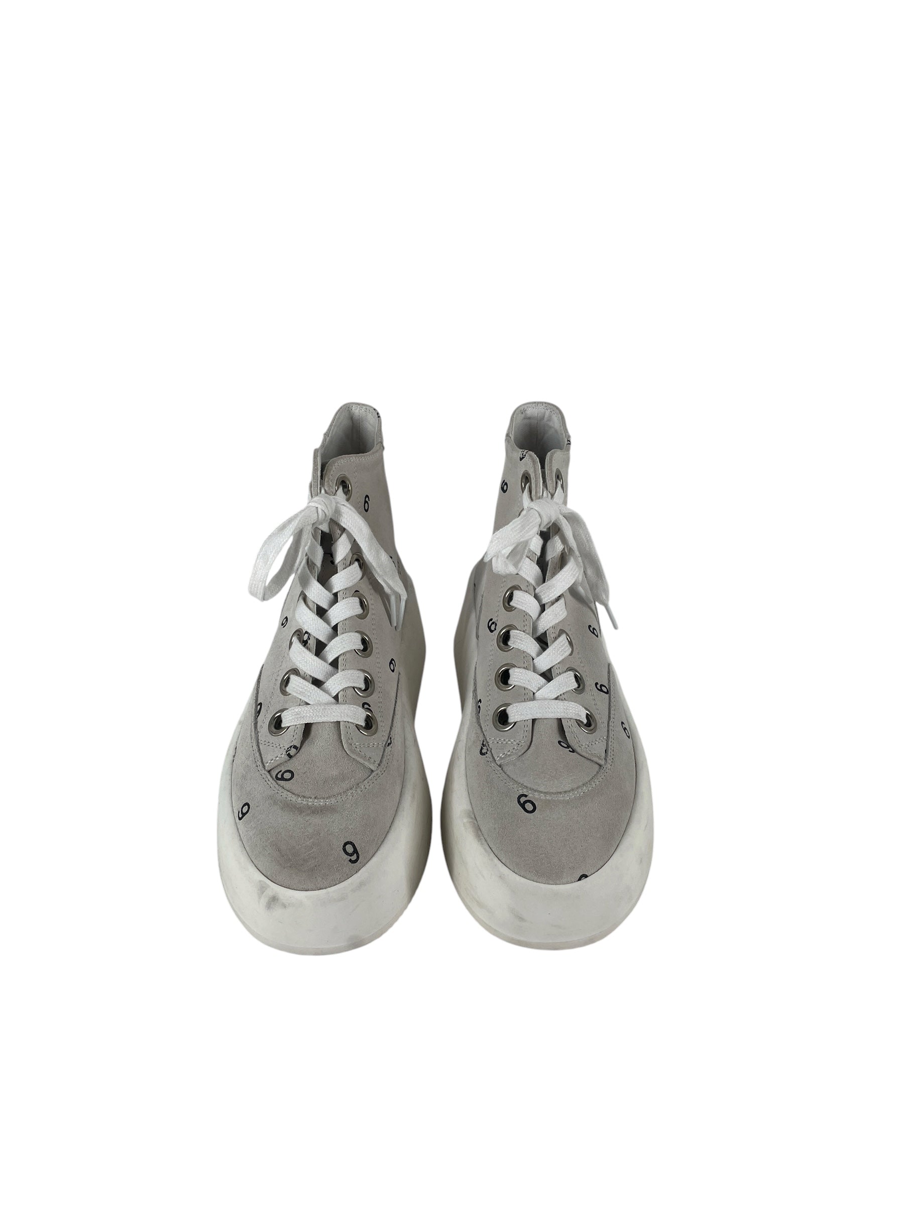 MM6/Hi-Sneakers/EU 35/Suede/WHT/6 PRINT/LIGHT GRY TOP view 3